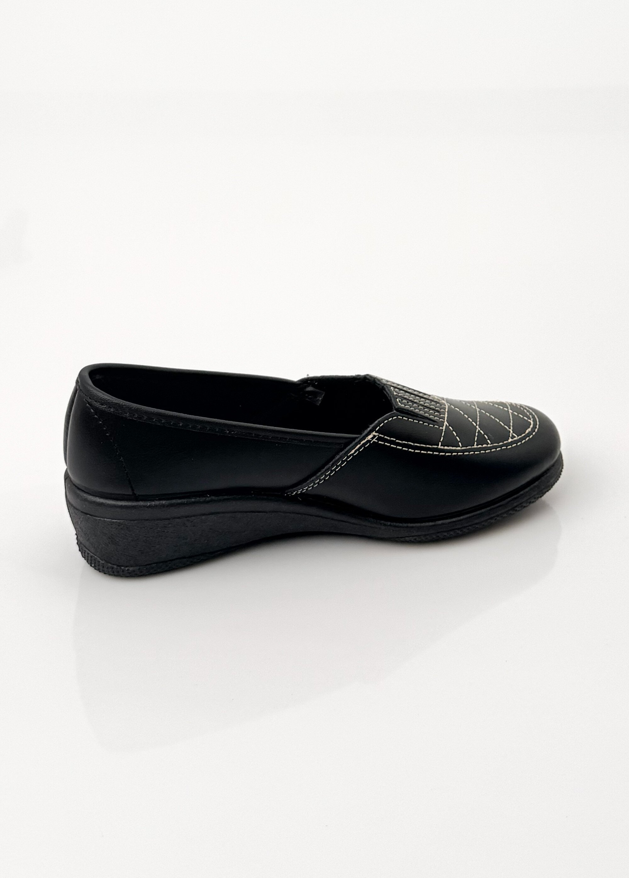 Mocassins cuir largeur confort élastiqués Femme Noir ODONIA DO1