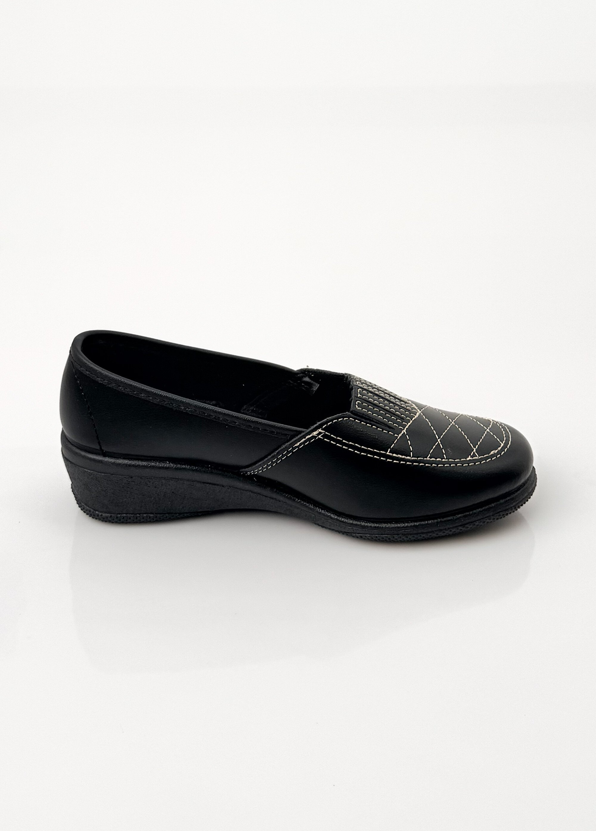 Mocassins cuir largeur confort élastiqués Femme Noir ODONIA DR1