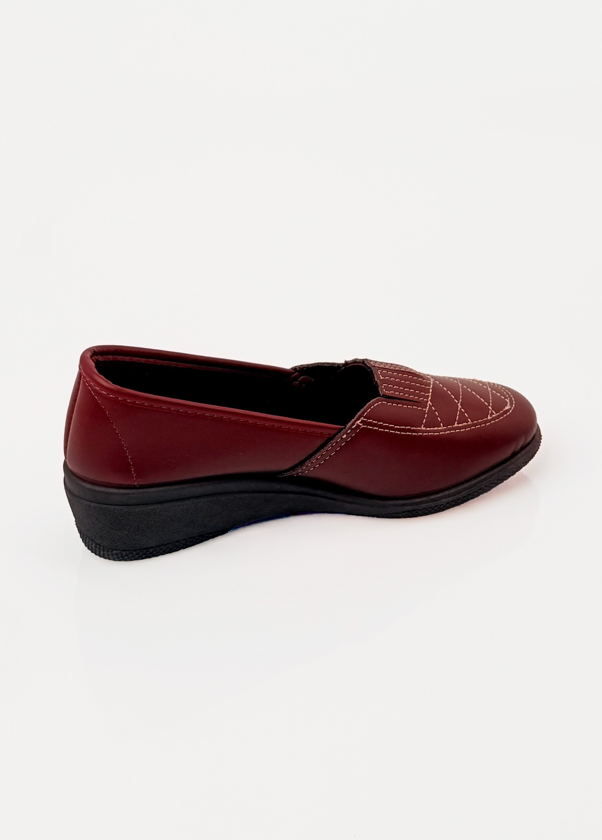 Mocassins cuir largeur confort élastiqués Femme Rouge ODONIA DO1