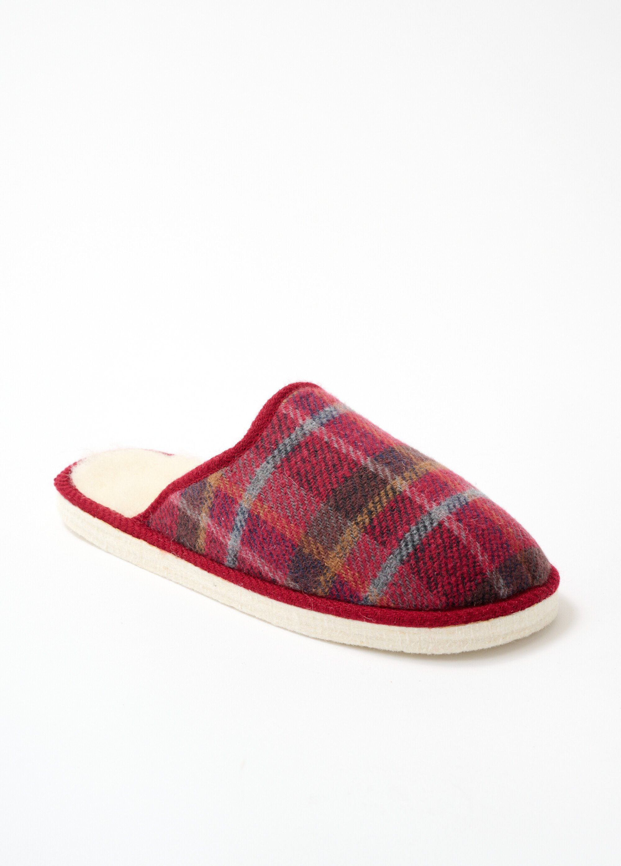 Chaussons mules mixtes tissu écossais