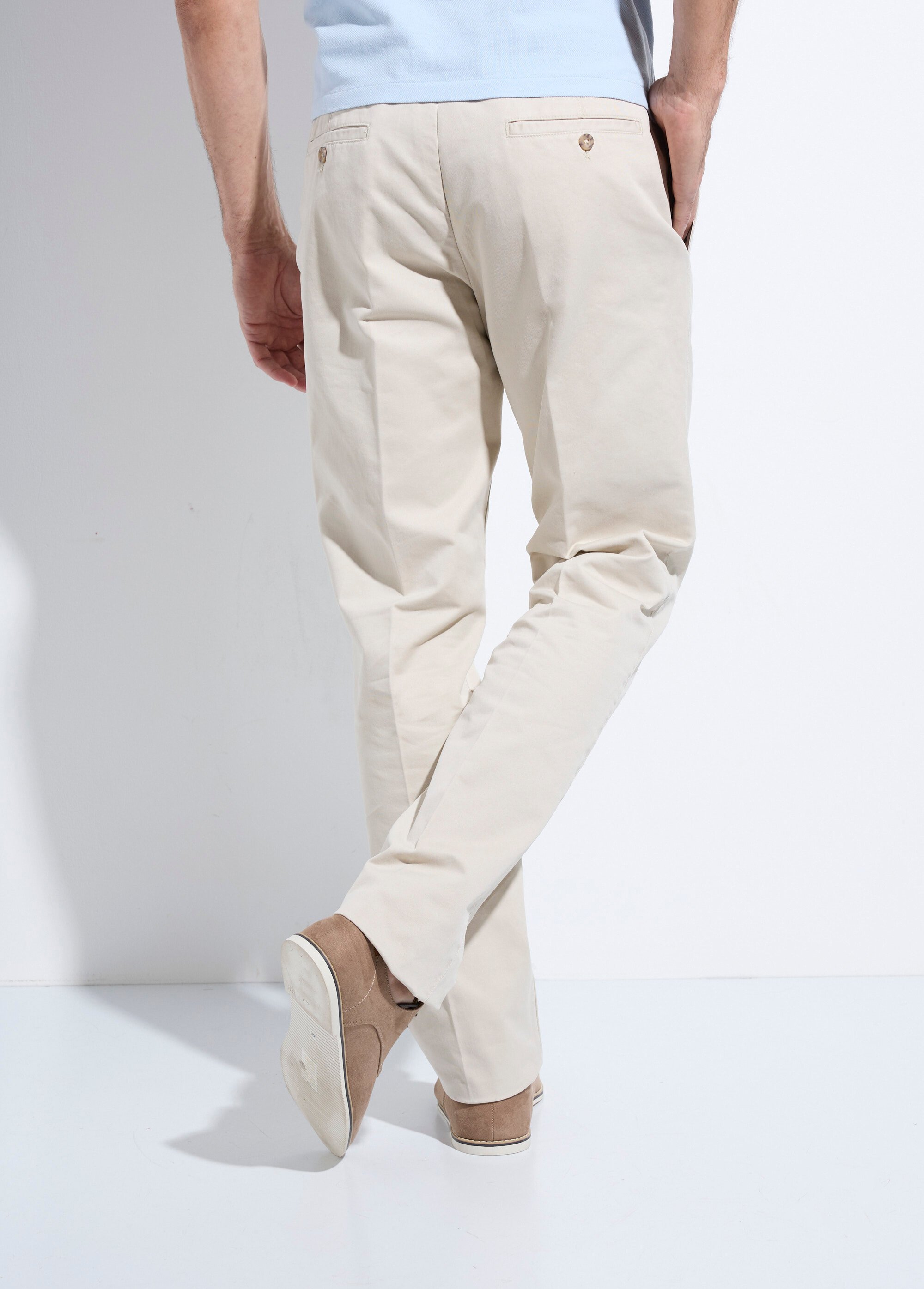 Pantalon chino épais en twill de coton Homme Beige DC-E2ETPA01 DO1