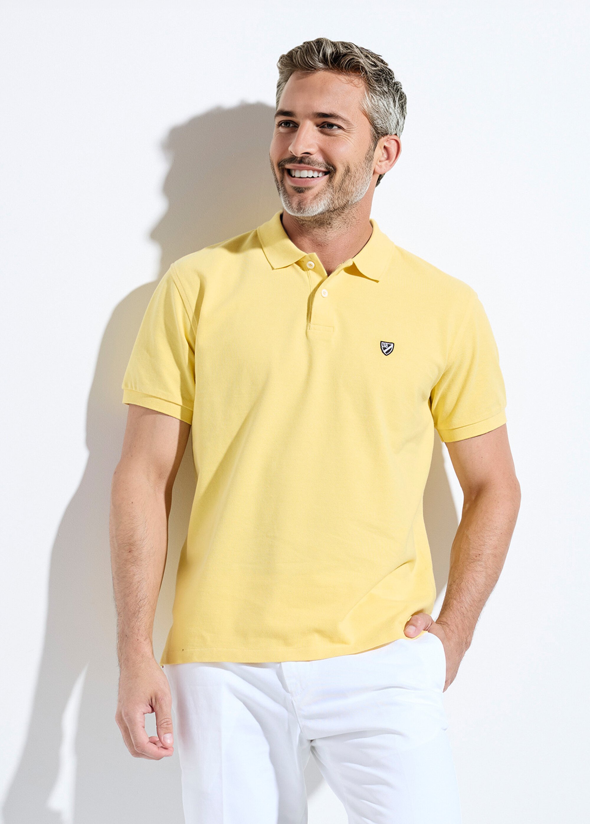 Polo en piqué de coton manches courtes