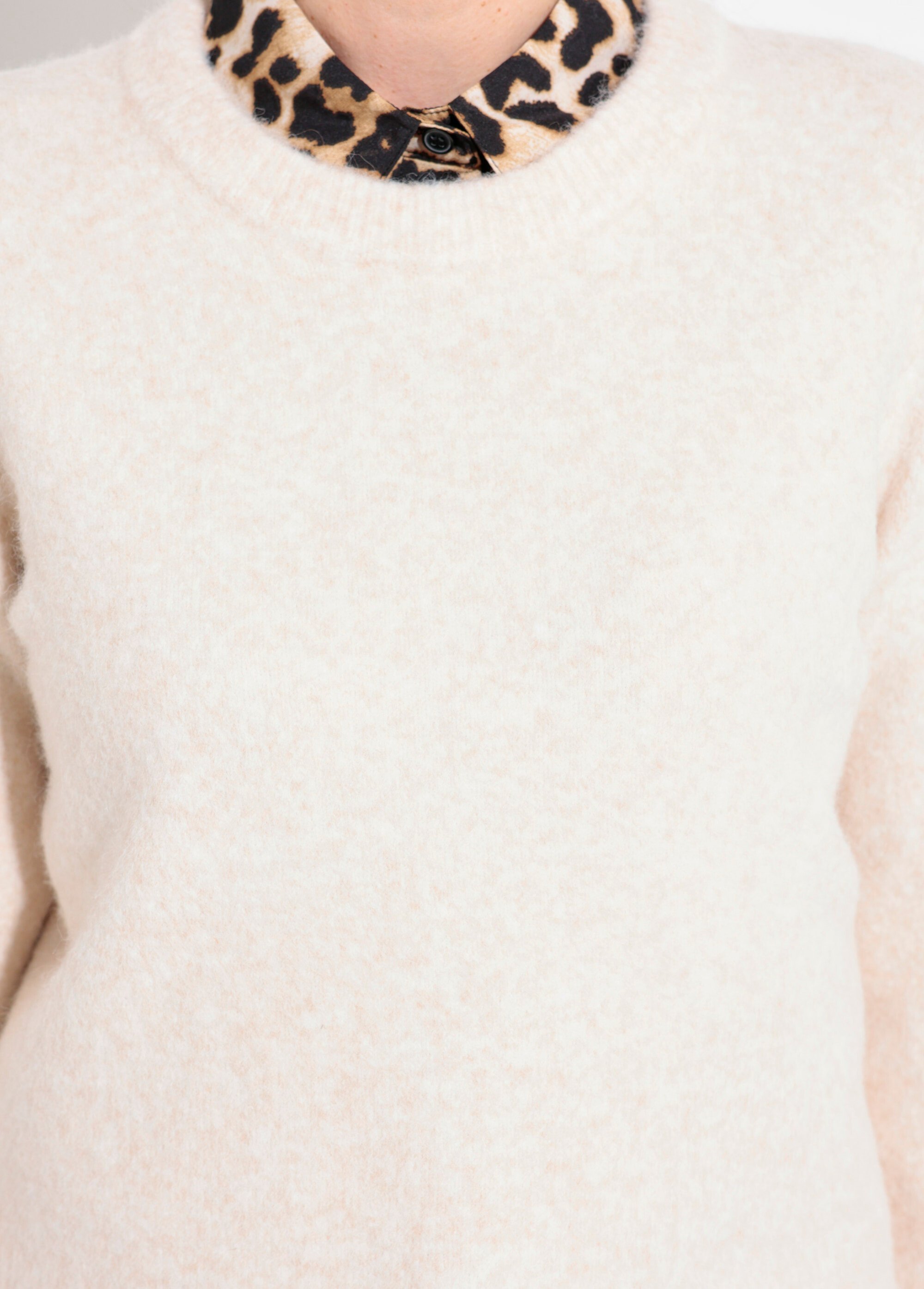 Pull col rond chaud laine duveteux