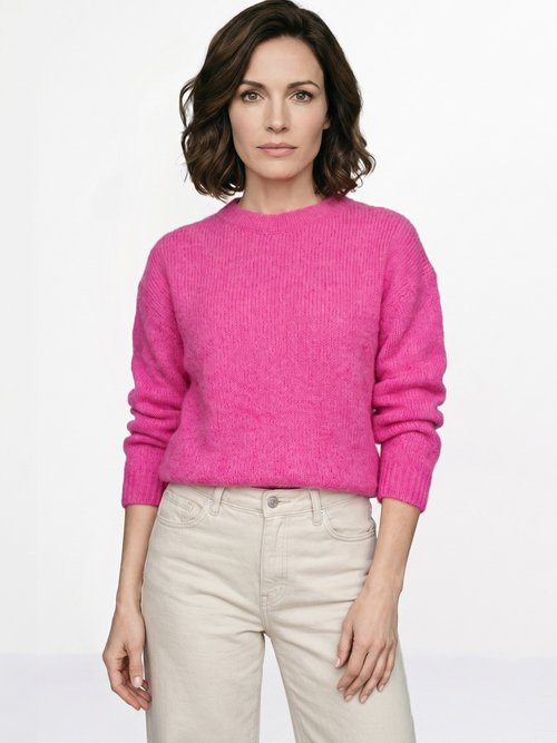 Pull col rond manches longues avec laine Femme Rose IA-AR1116 FA1