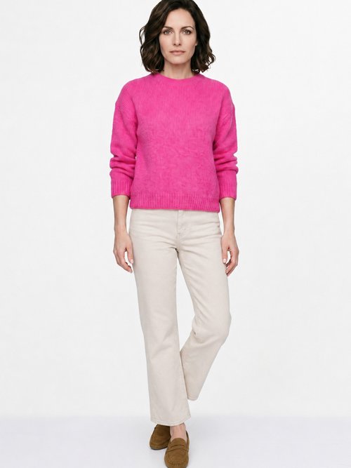 Pull col rond manches longues avec laine Femme Rose IA-AR1116 SI1