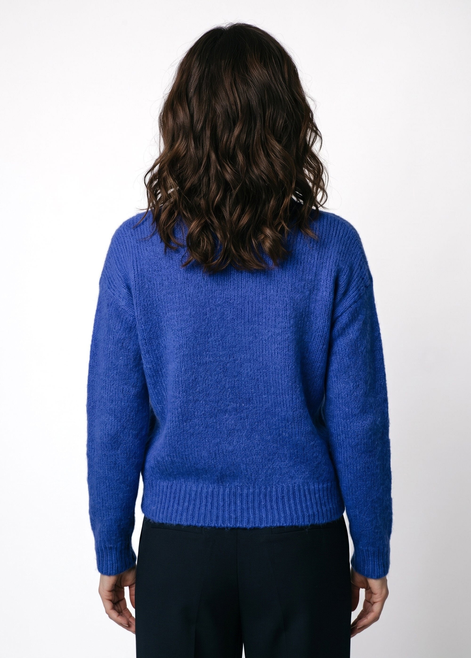 Pull col rond manches longues avec laine
