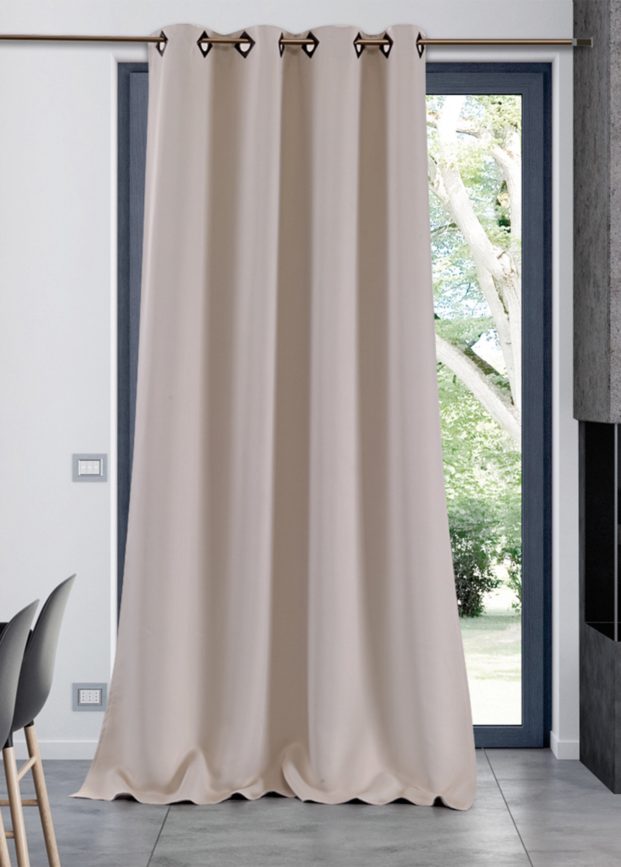 Rideau occultant uni prêt à poser 140 x 250 cm Beige RICHET FA1