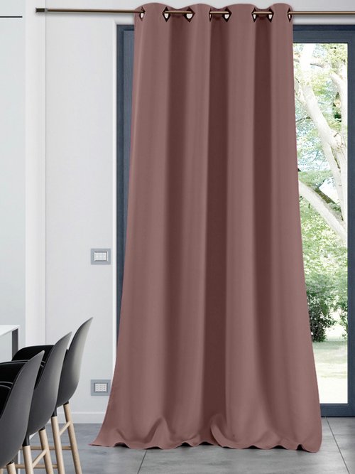 Rideau occultant uni prêt à poser 140 x 250 cm Rose RICHET FA1