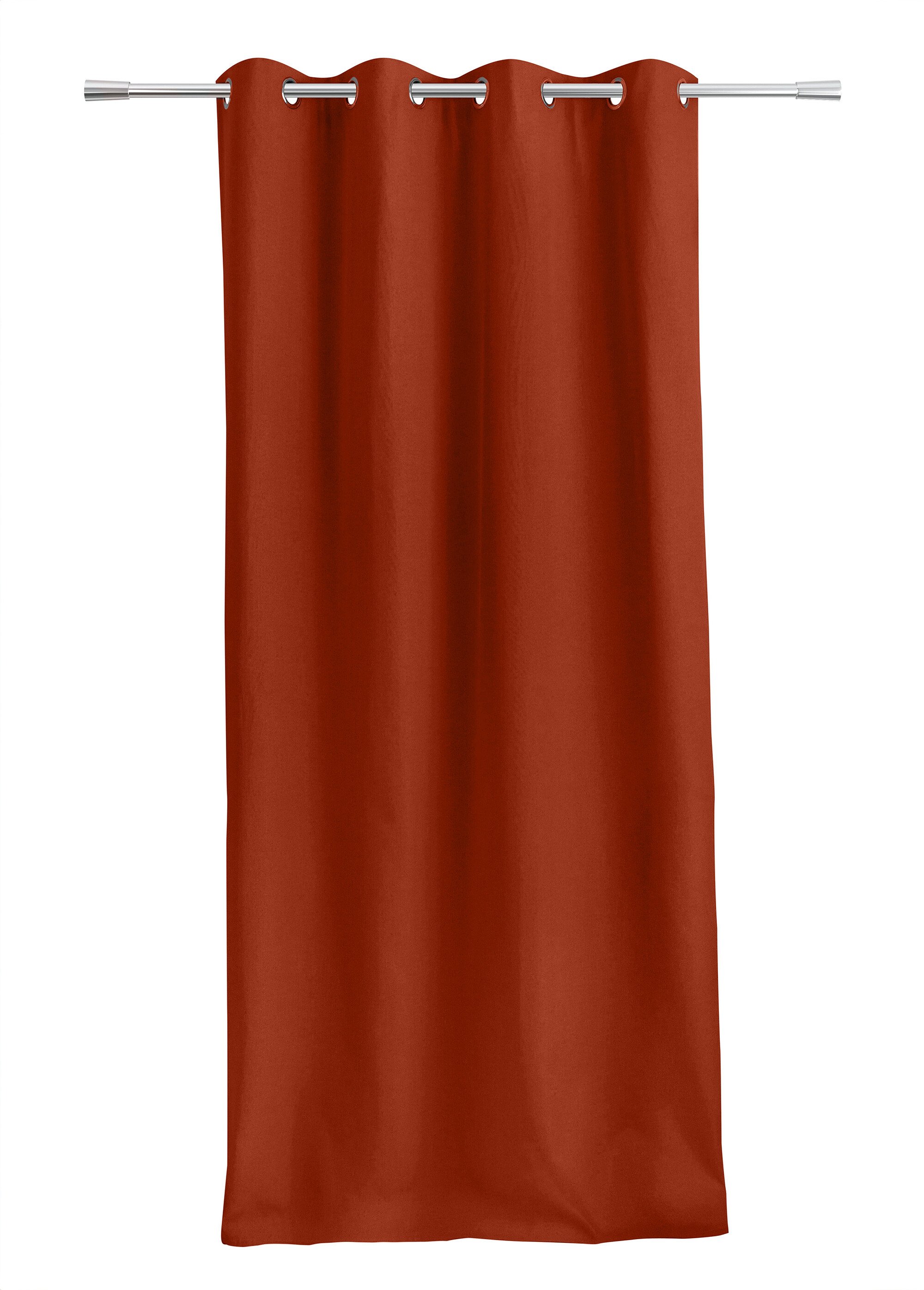 Rideau thermique polaire effet natté finition oeillets Orange RONI FA1