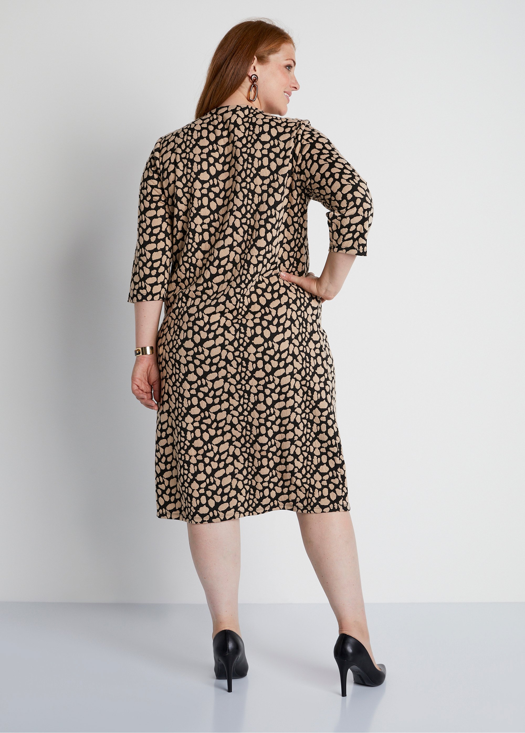 Robe ample courte jacquard bicolore