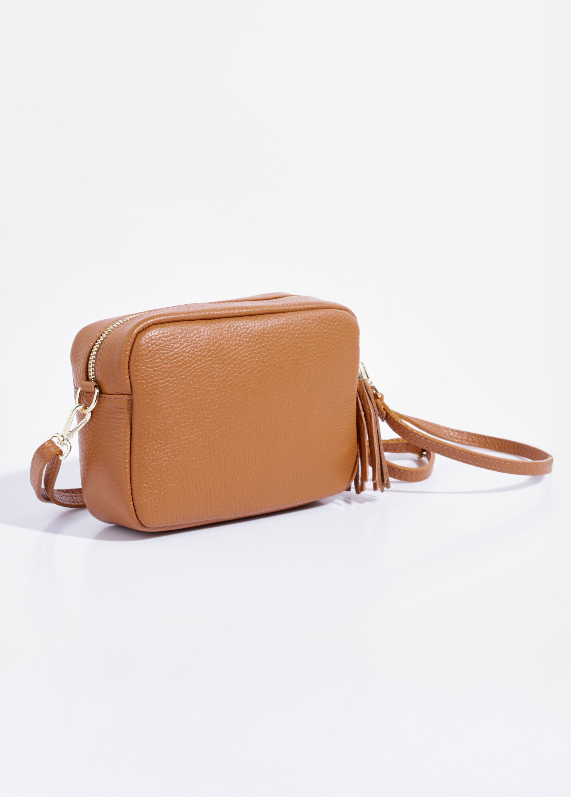 Sac rectangulaire cuir grainé à bandoulière Femme Beige TD-SACRECCUG DO1