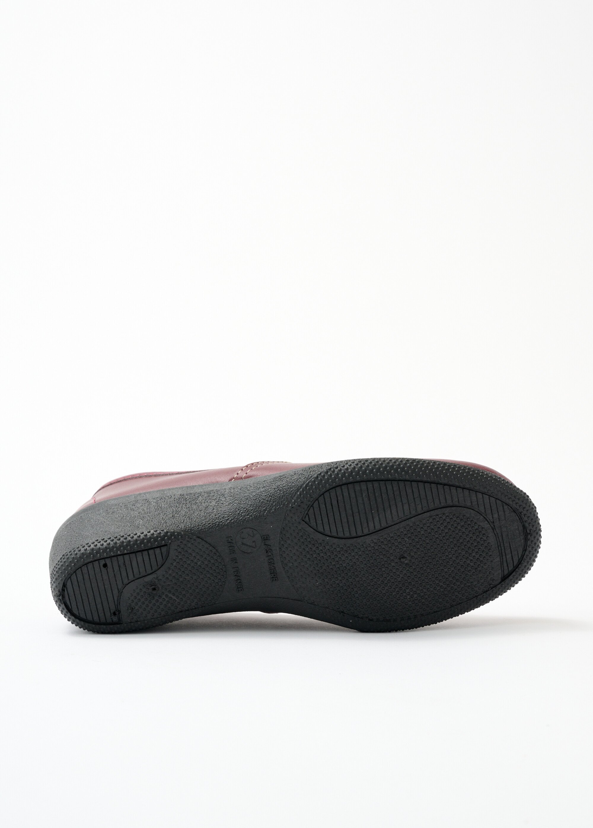 Mocassins cuir largeur confort élastiqués Femme Rouge ODONIA UN1