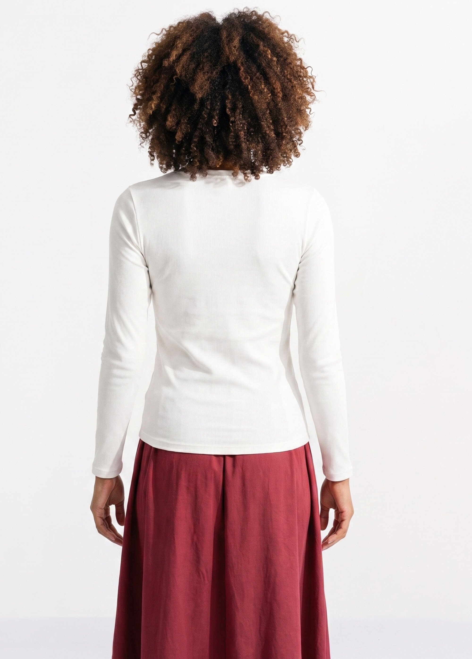 T-shirt manches longues col danseuse