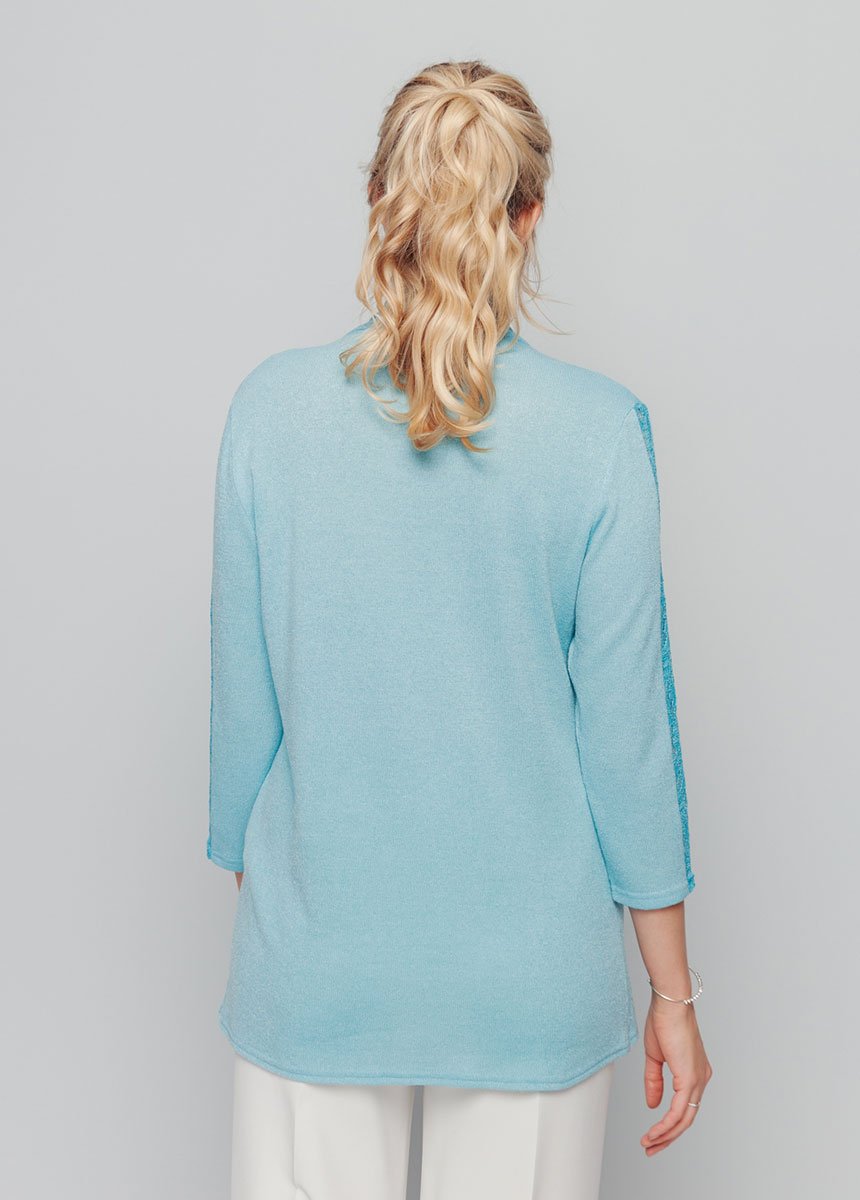 T-shirt 2-en-1 manches 3/4 avec dentelle Femme Vert COBOL DO1