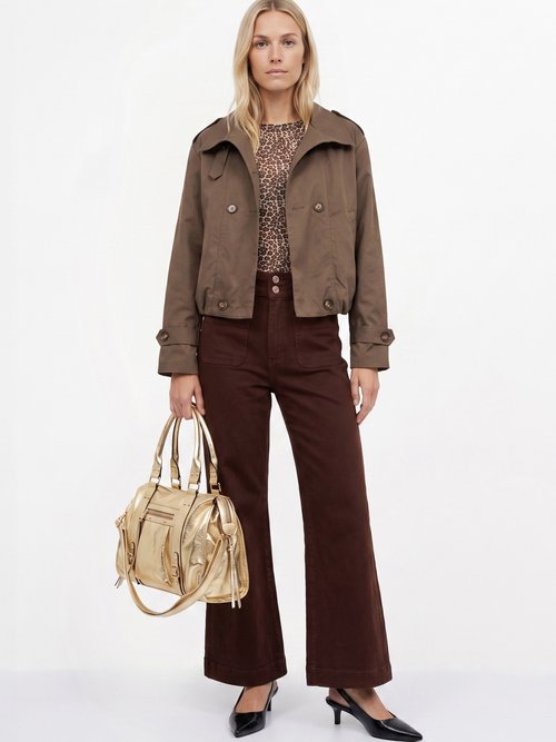 Top résille manches longues motif léopard Femme Marron IA-C2031-1 SI1