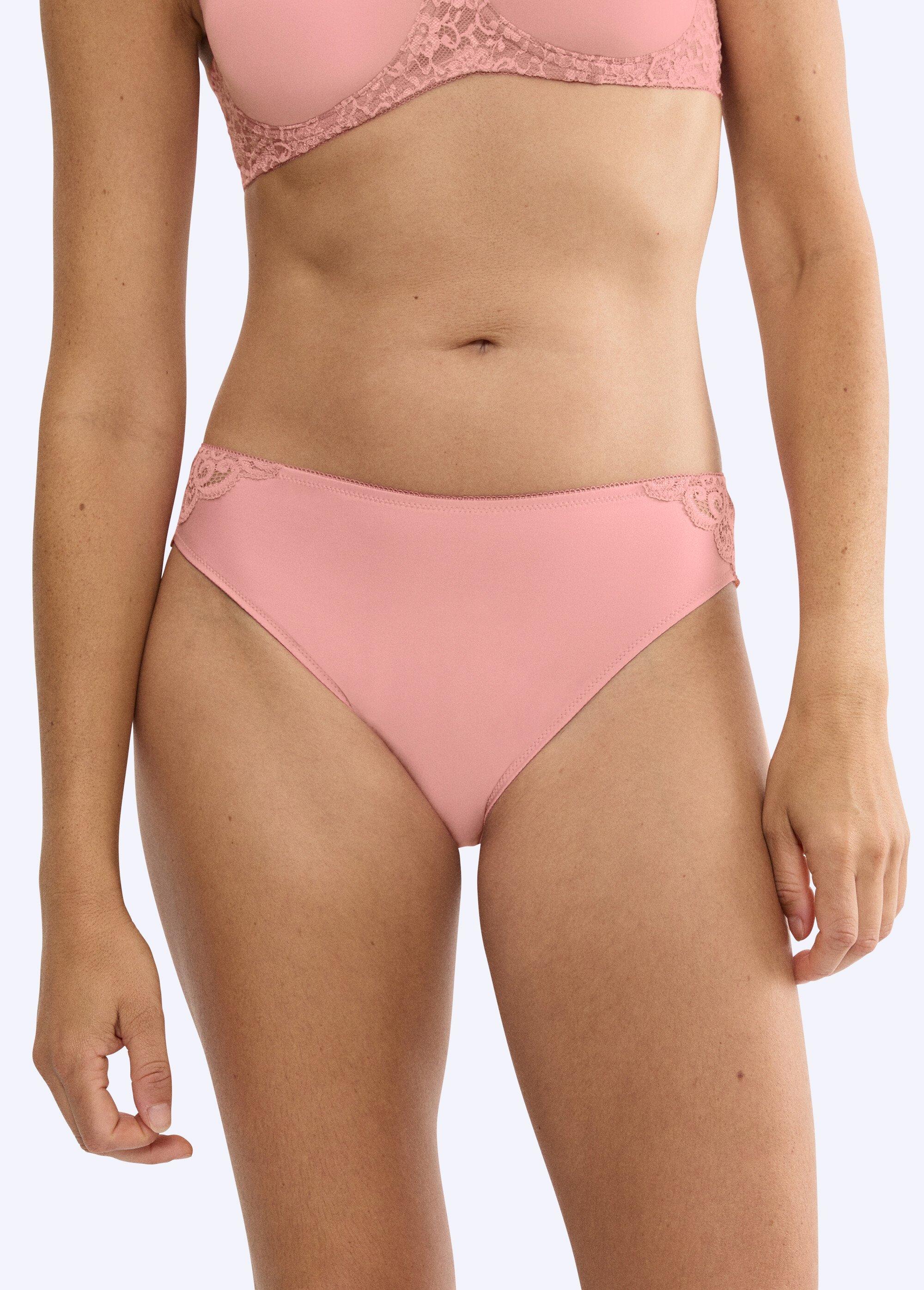 Culotte taï Amourette dentelle extensible Femme Rose DALOA FA1