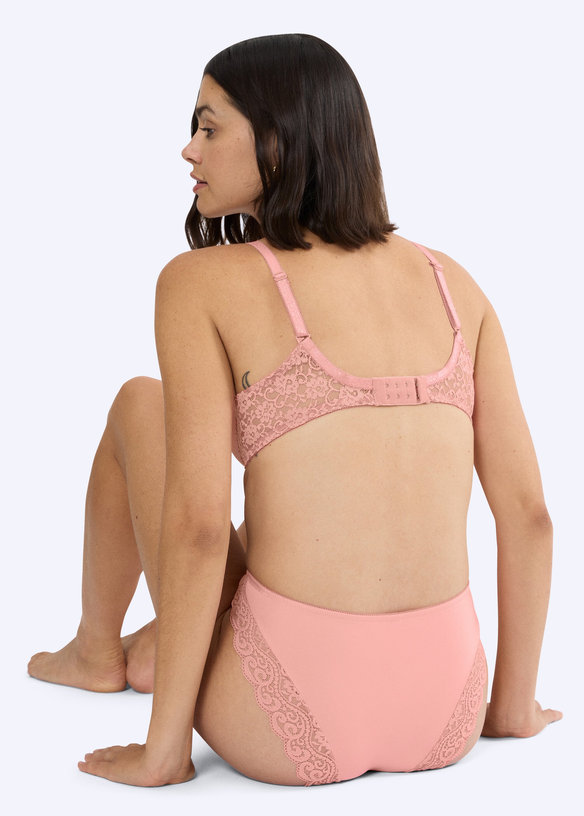 Culotte taï Amourette dentelle extensible Femme Rose DALOA SI1