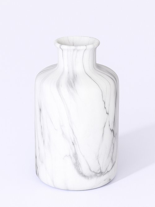 Vase col étroit en dolomite effet marbre Blanc JJA-155613 FA1