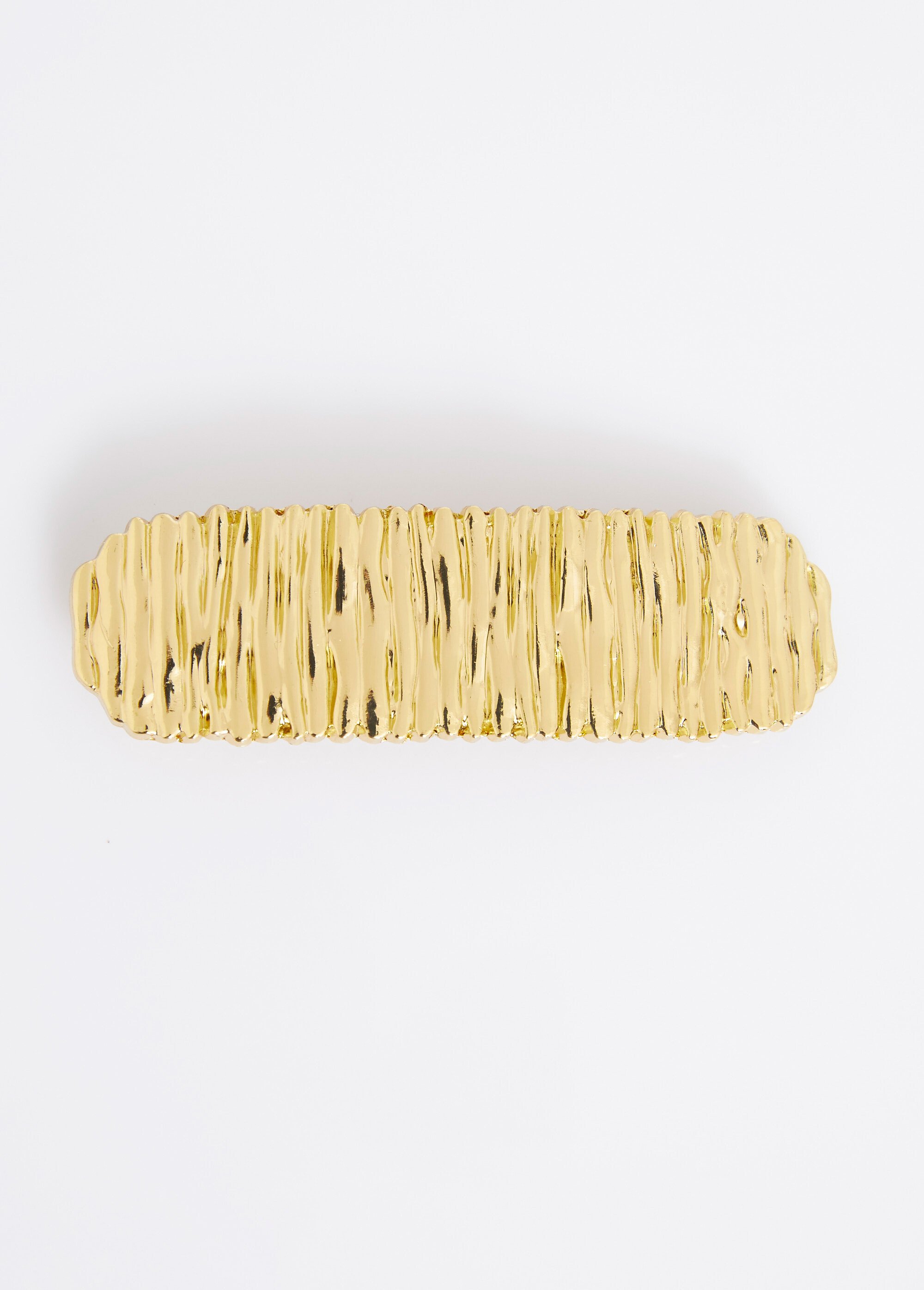 Barrette acier inoxydable motif plissé