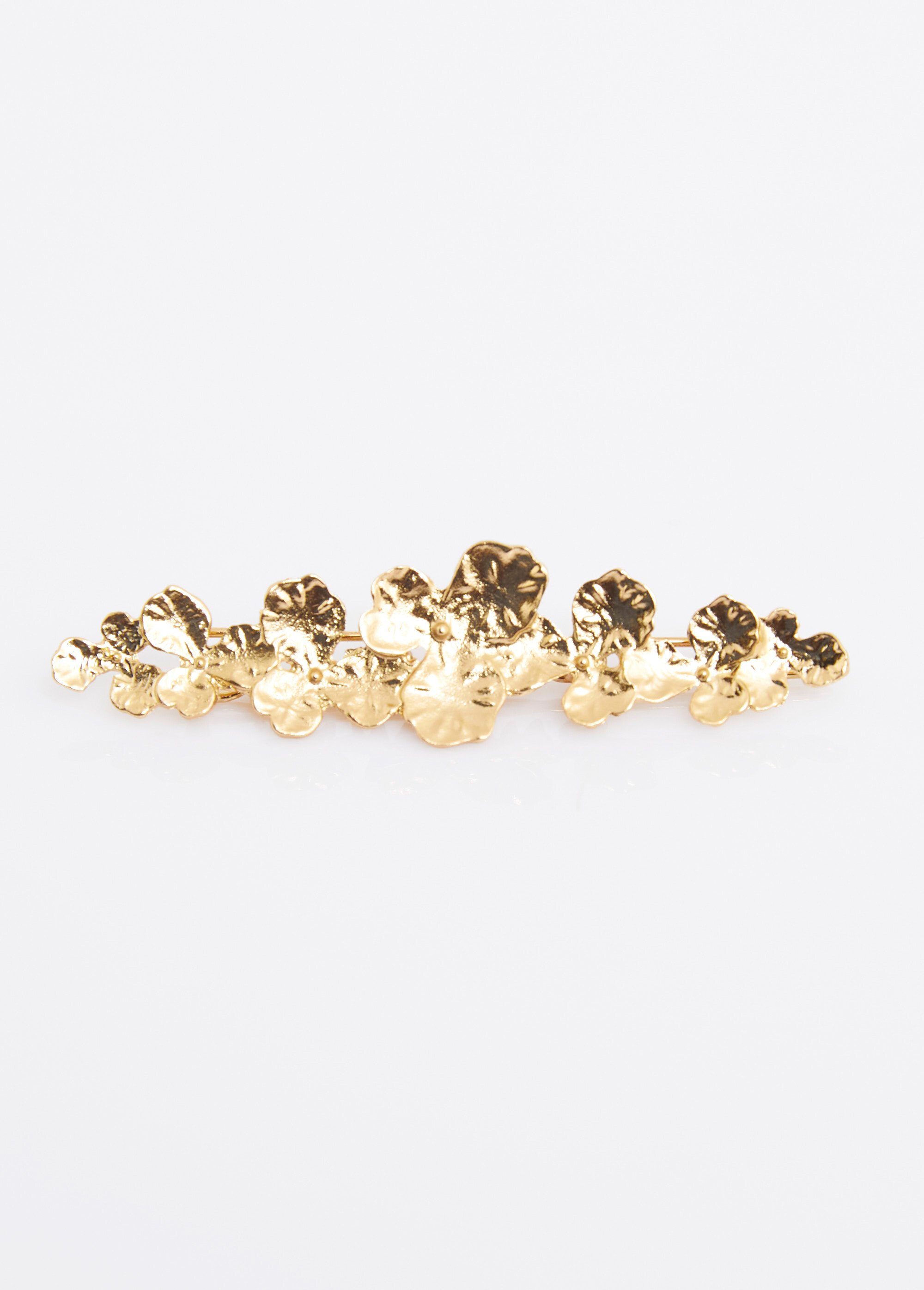 Barrette en acier inoxydable, nénuphars Femme Doré MILM21ECP29 FA1