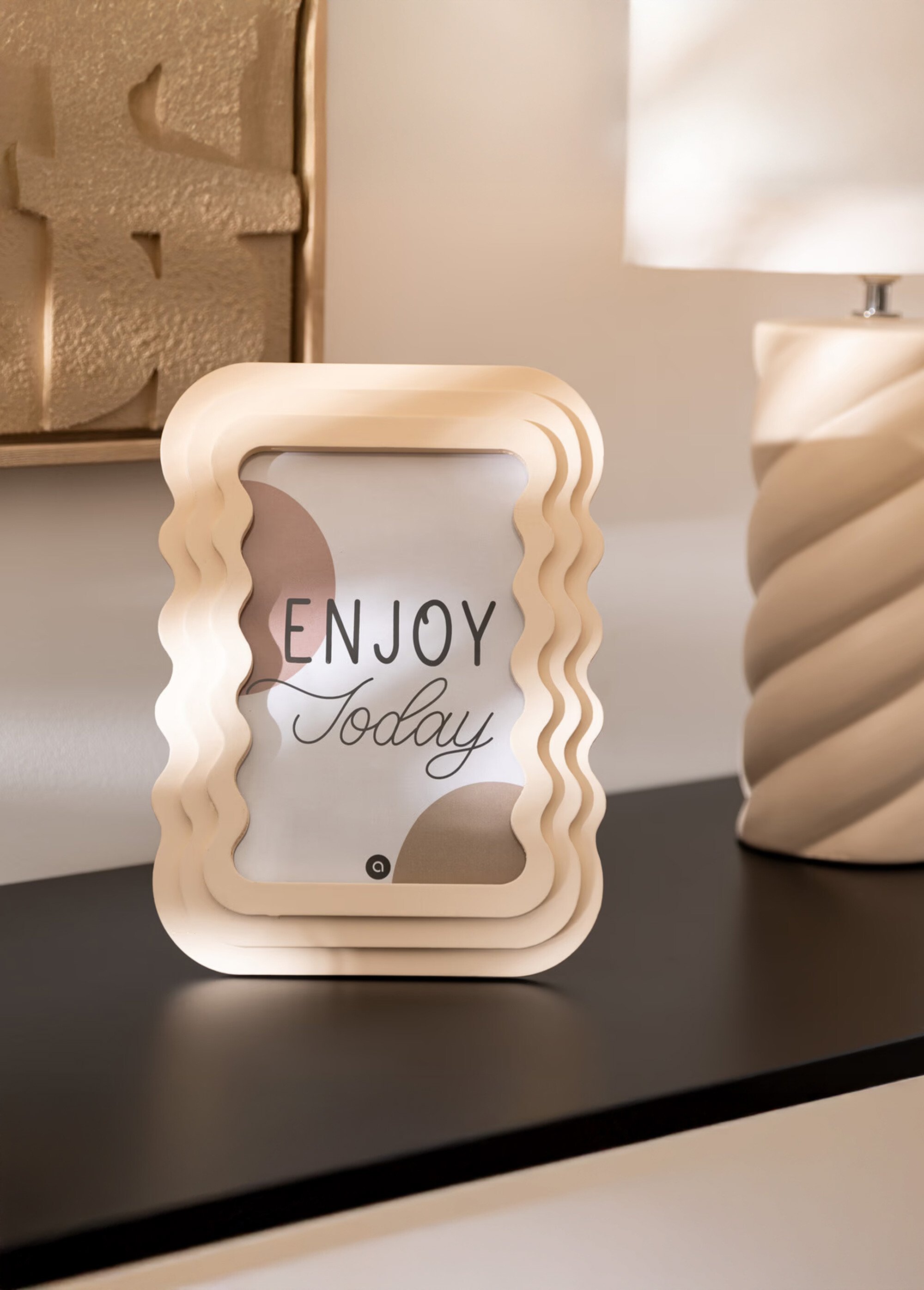 Cadre photo forme ondulée, 13x18cm Beige JJA-203545 SI1