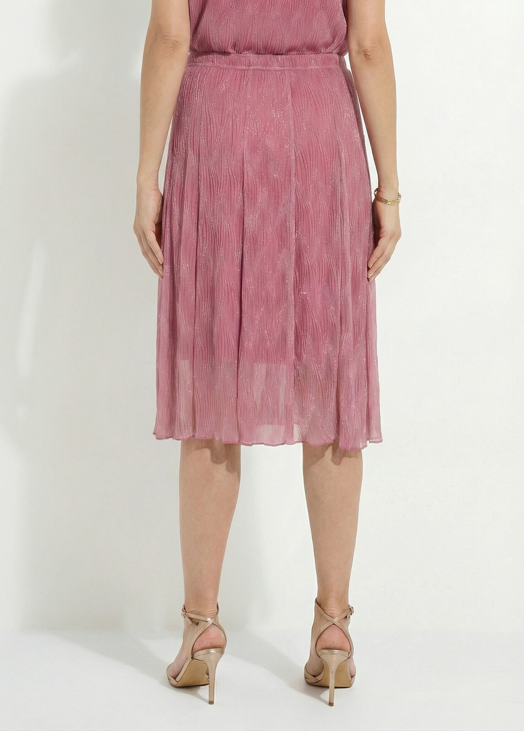 Jupe mi longue ample voile irisé Femme Rose LOUVE DO1