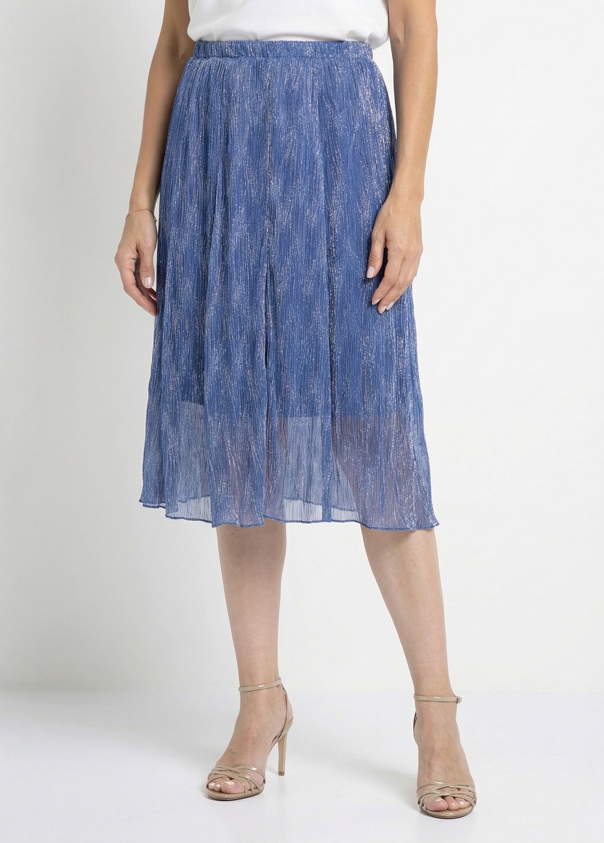 Jupe mi longue ample voile irisé Femme Bleu LOUVE FA1