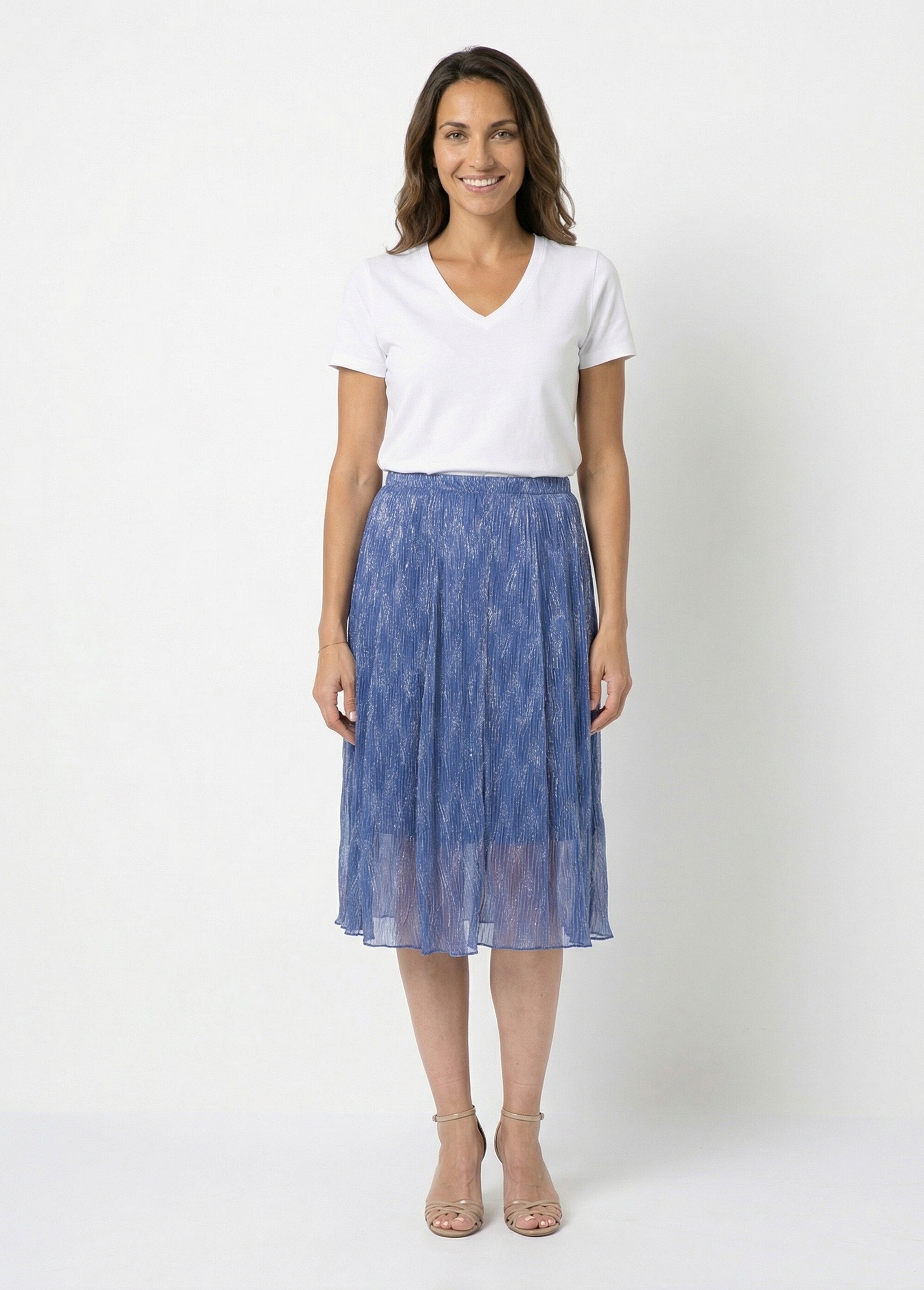 Jupe mi longue ample voile irisé Femme Bleu LOUVE SF1