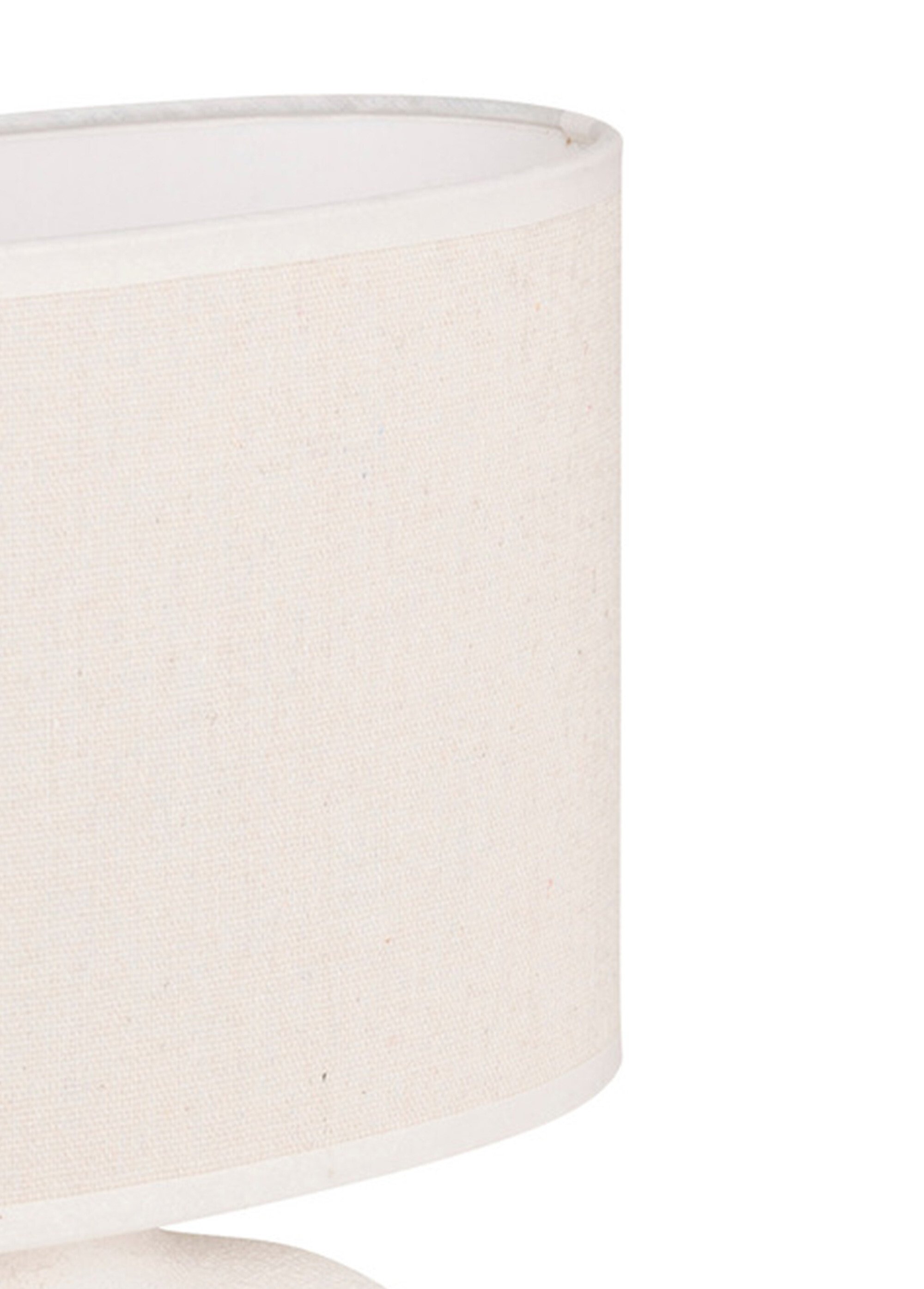 Lampe pied céramique et abat jour lin BLANC JJA-210347 DE1