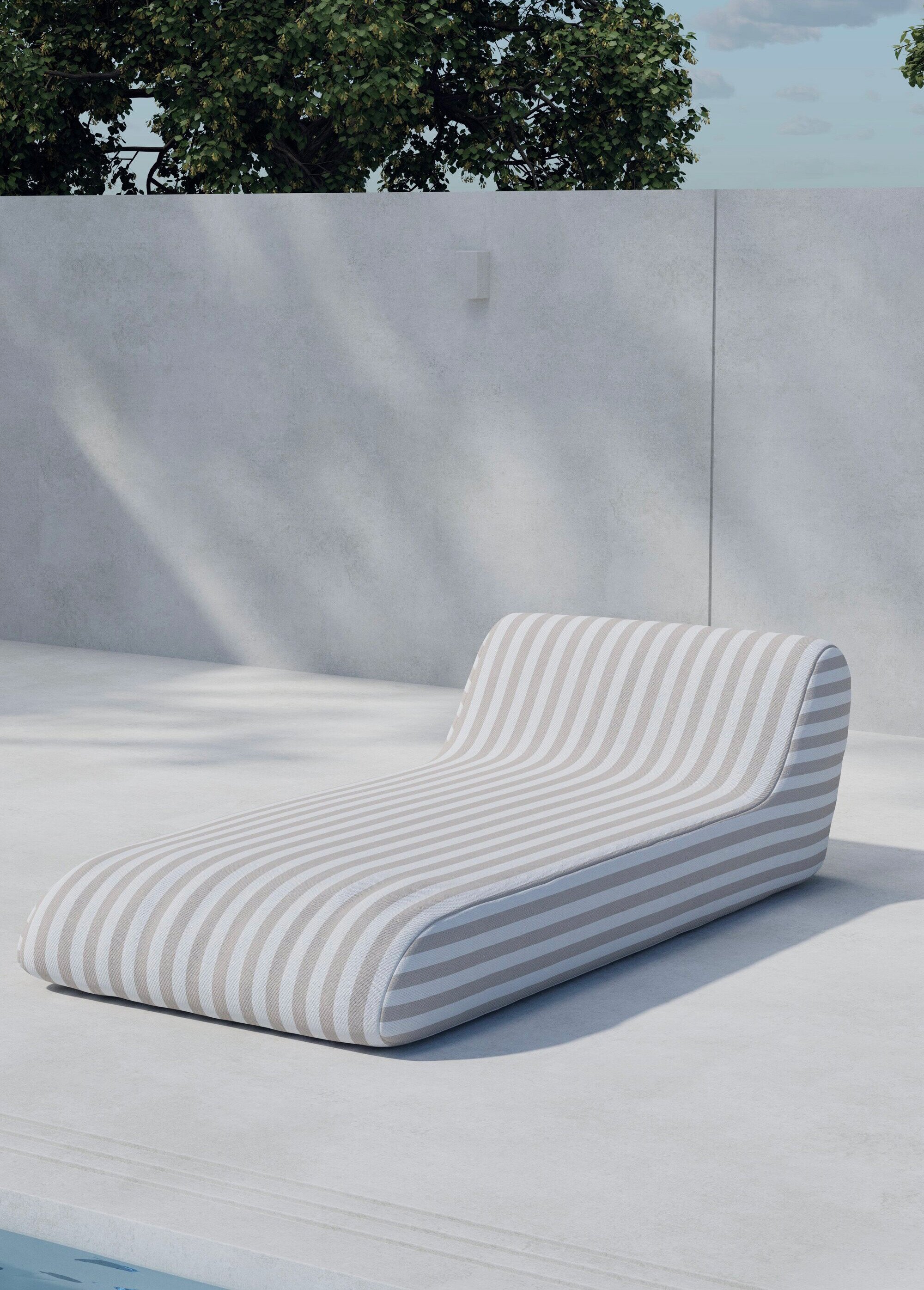 Lit de bronzage incurvé pour plein air BEIGE VEN-9906-222 SI1