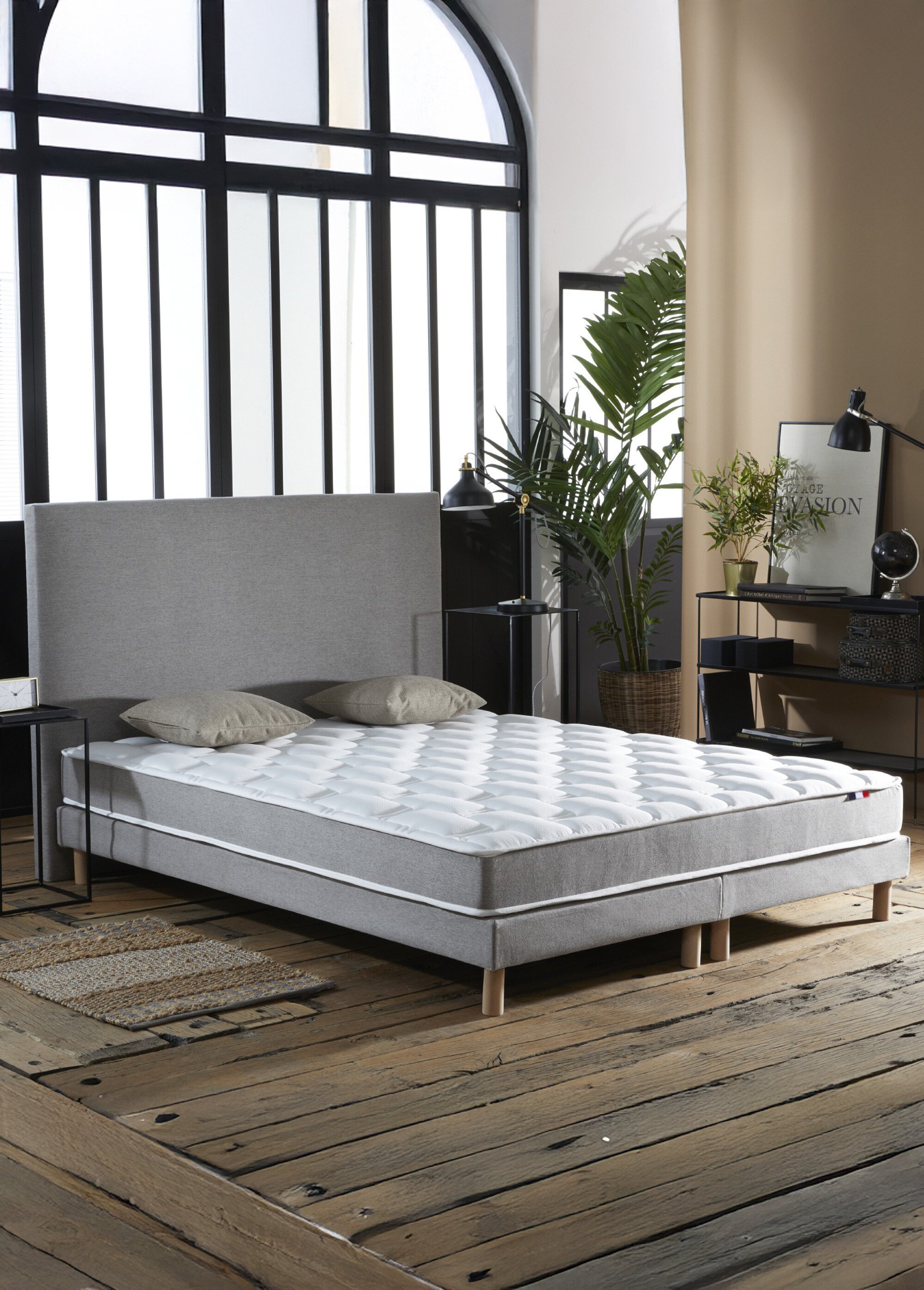 Matelas mousse à mémoire de forme, haut. 15/16cm BLANC AFI-MARGUERITE SF1