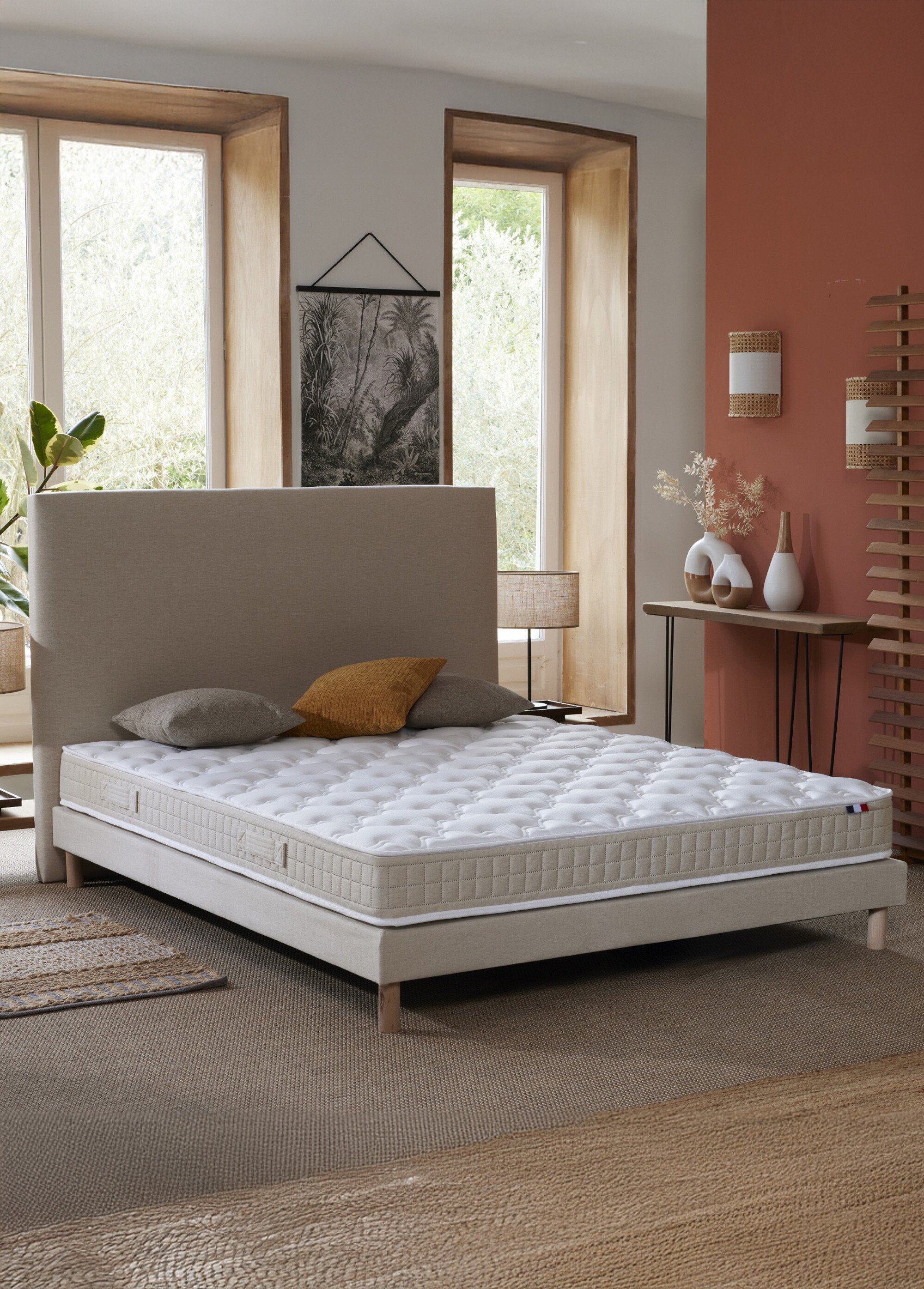 Matelas mousse latex 3 zones, haut. 17/18cm BLANC AFI-LYS SF3