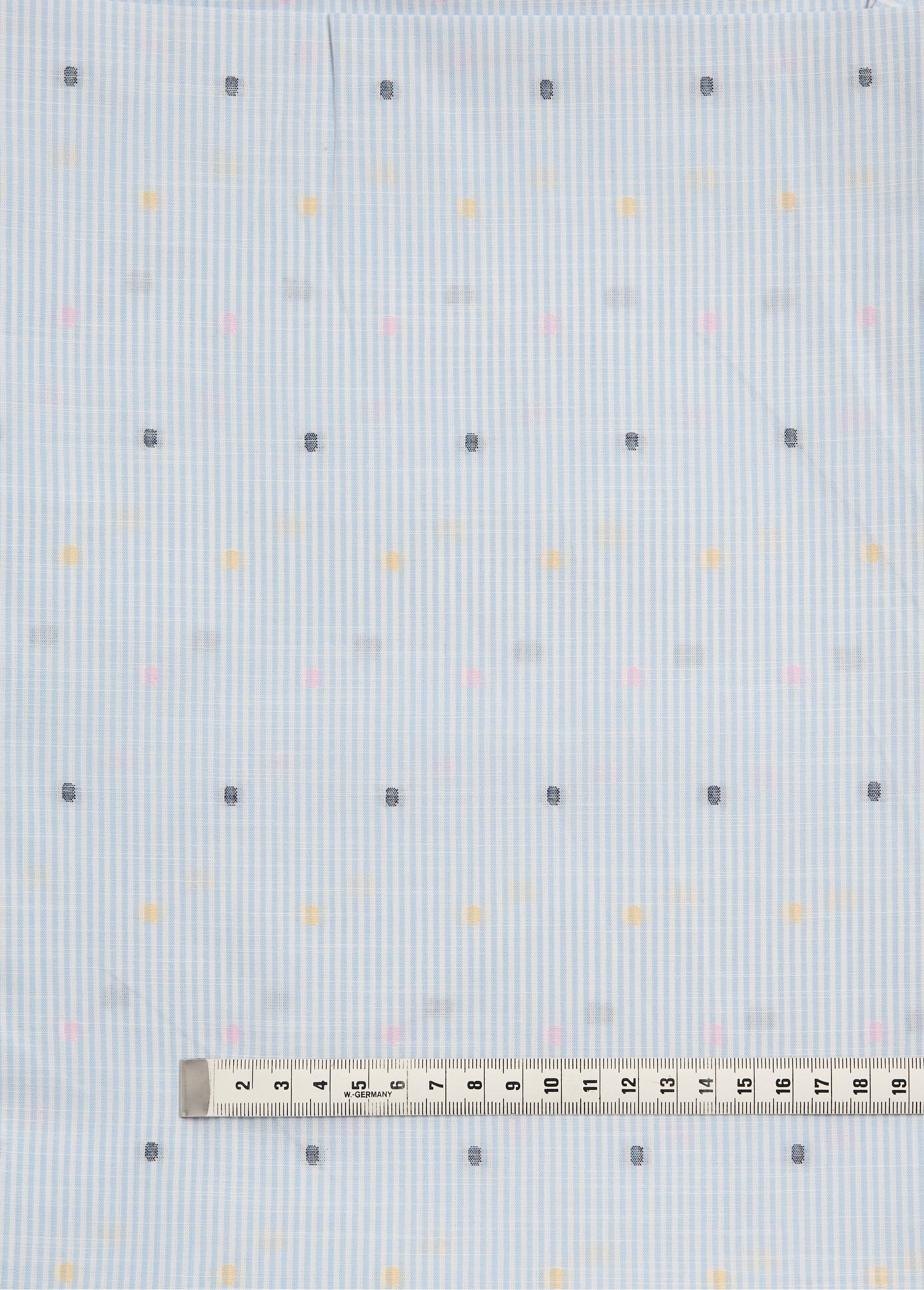 Coupon tissu rayures et pois plumetis