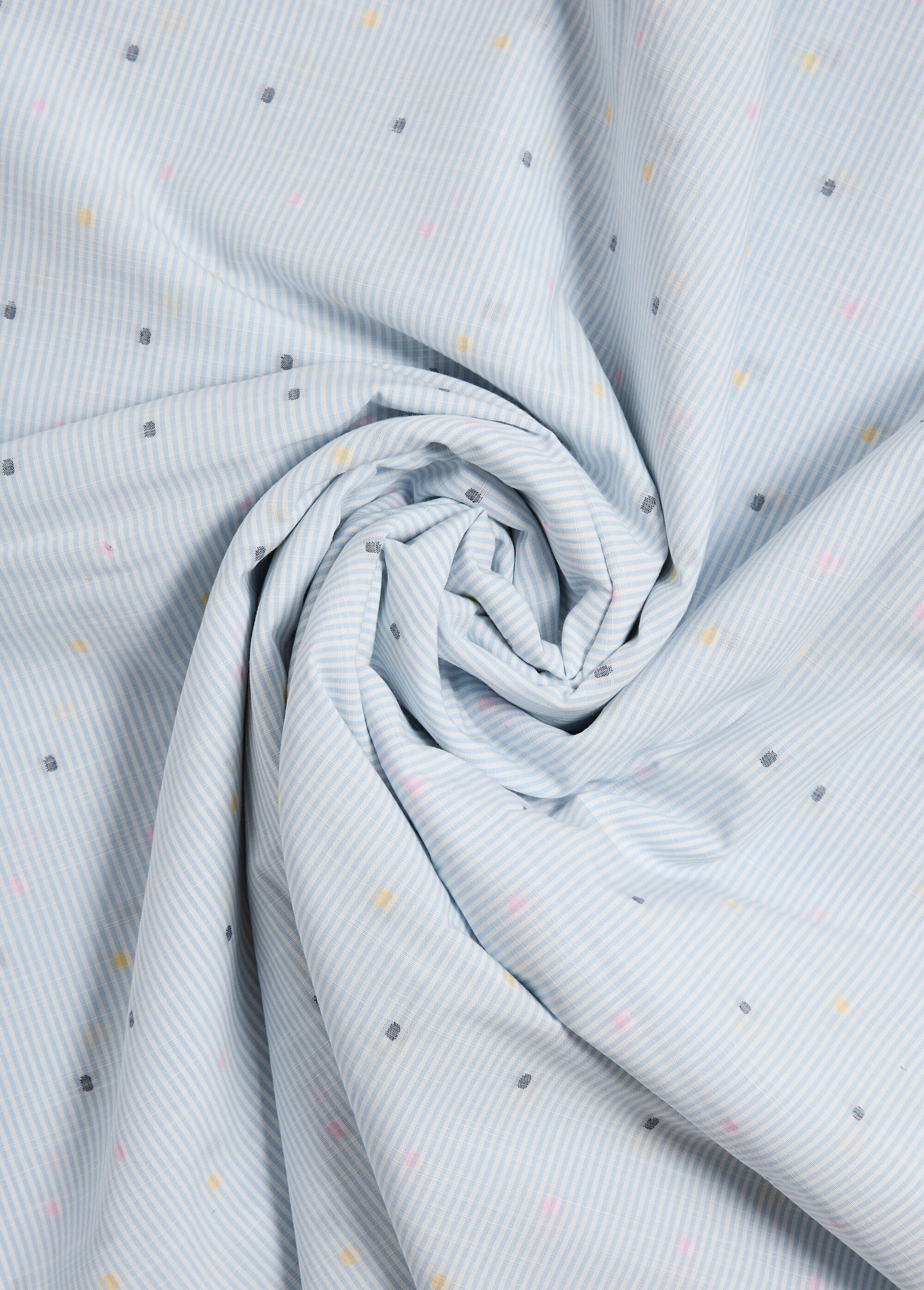 Coupon tissu rayures et pois plumetis