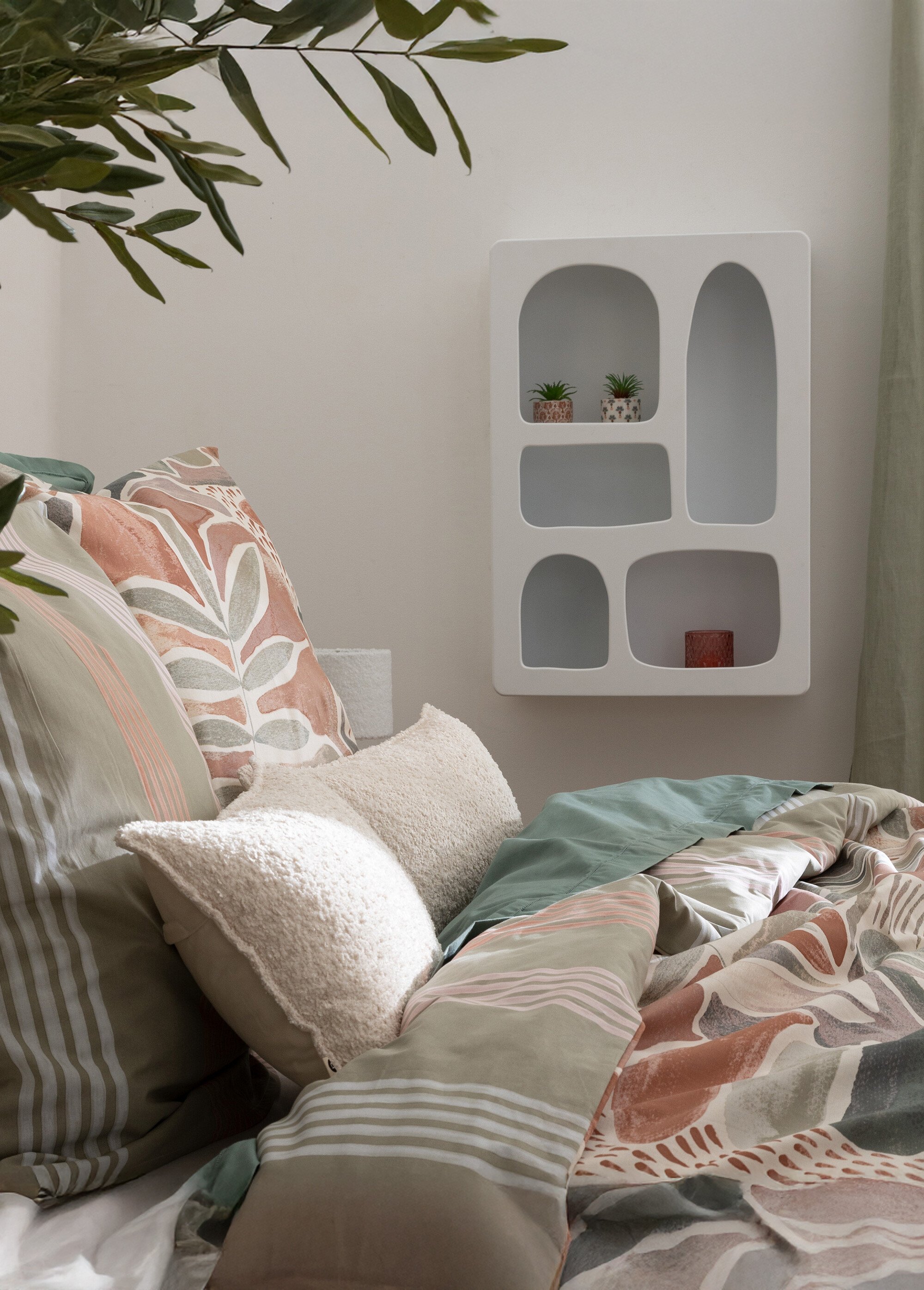 Meuble de rangement mural 5 niches BLANC JJA-193212 SI1