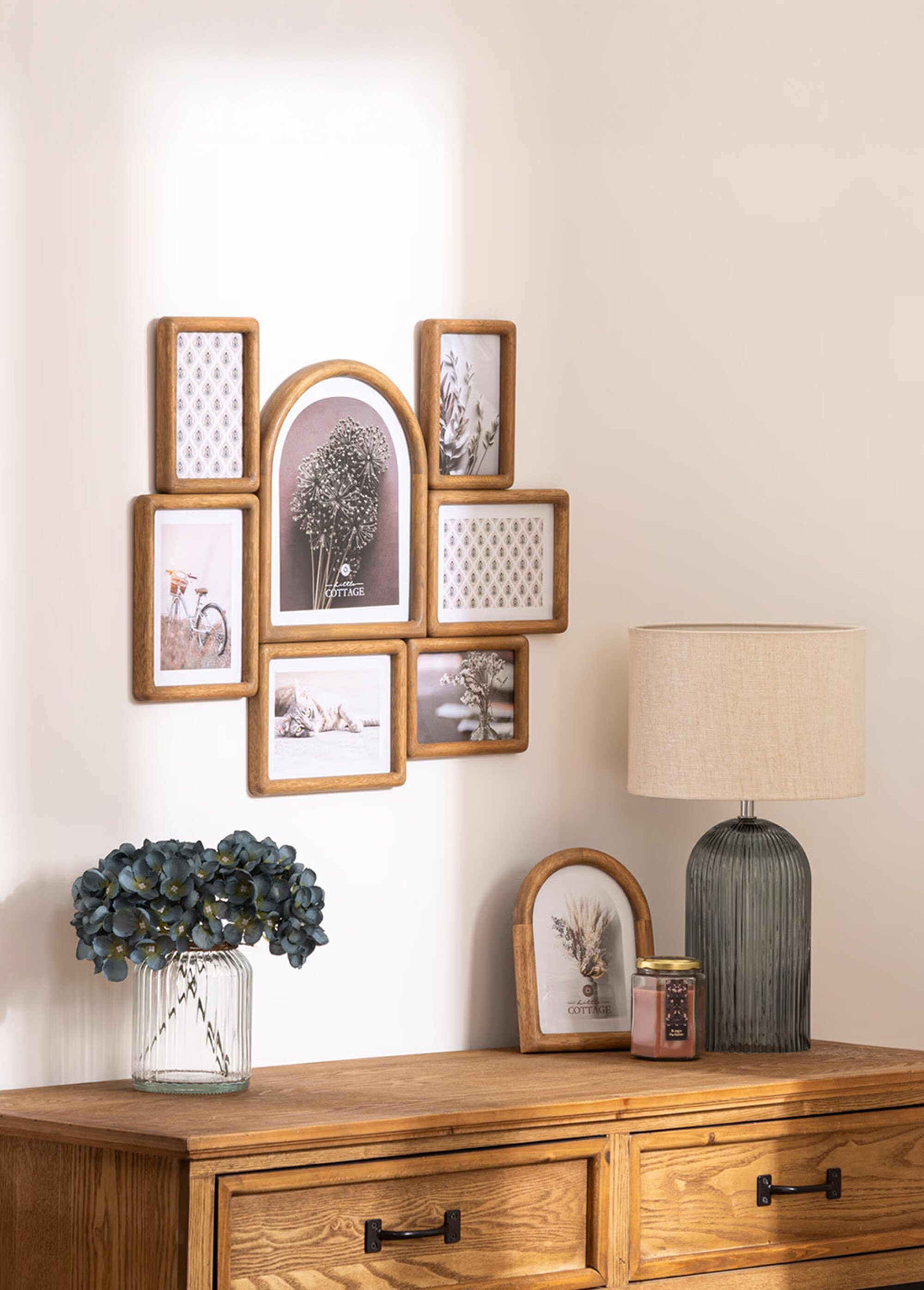 Pêle mêle en bois avec 7 cadres photos Marron JJA-203544 SI1