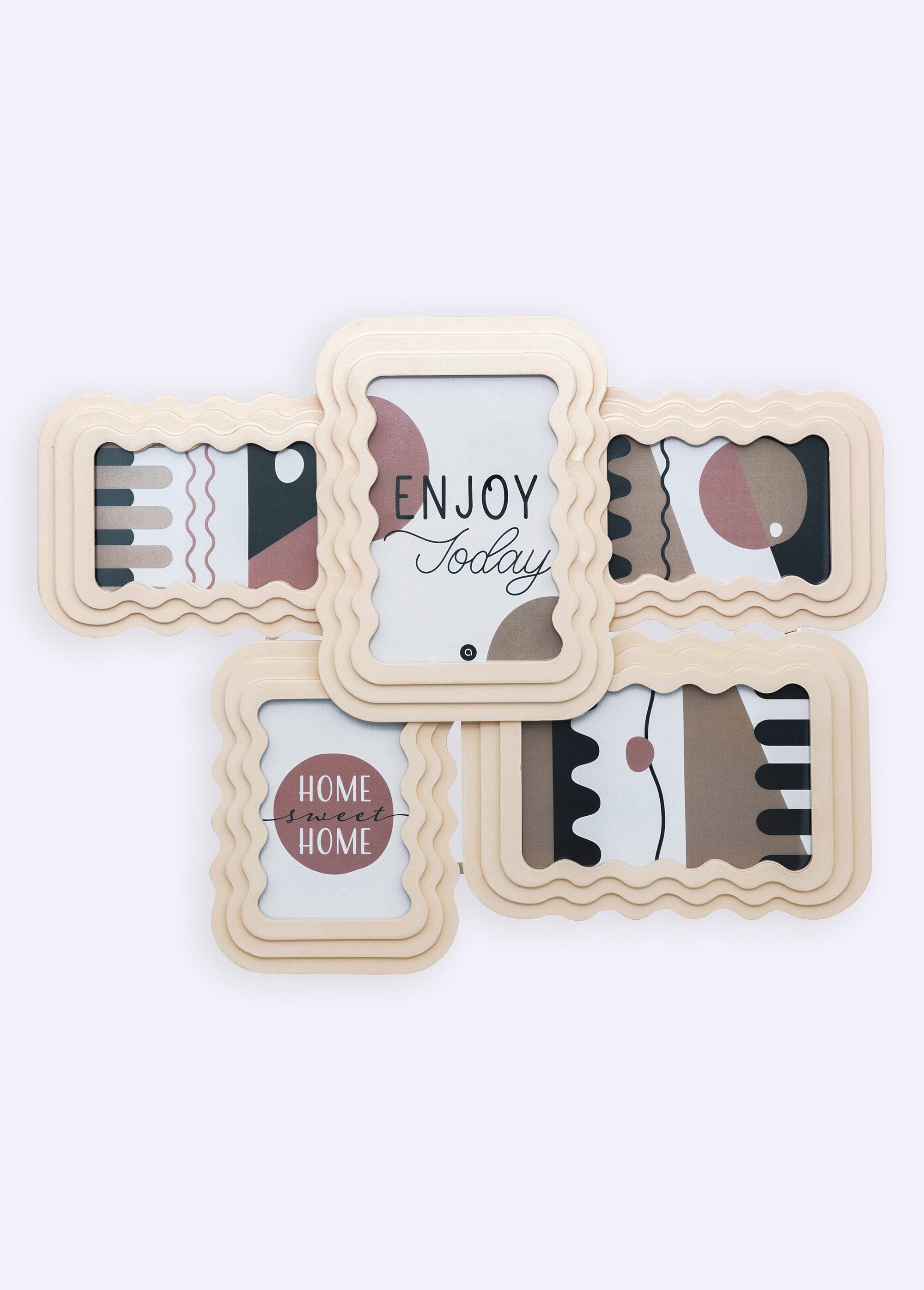 Pêle mêle formes ondulées pour 5 photos Beige JJA-203546 FA1