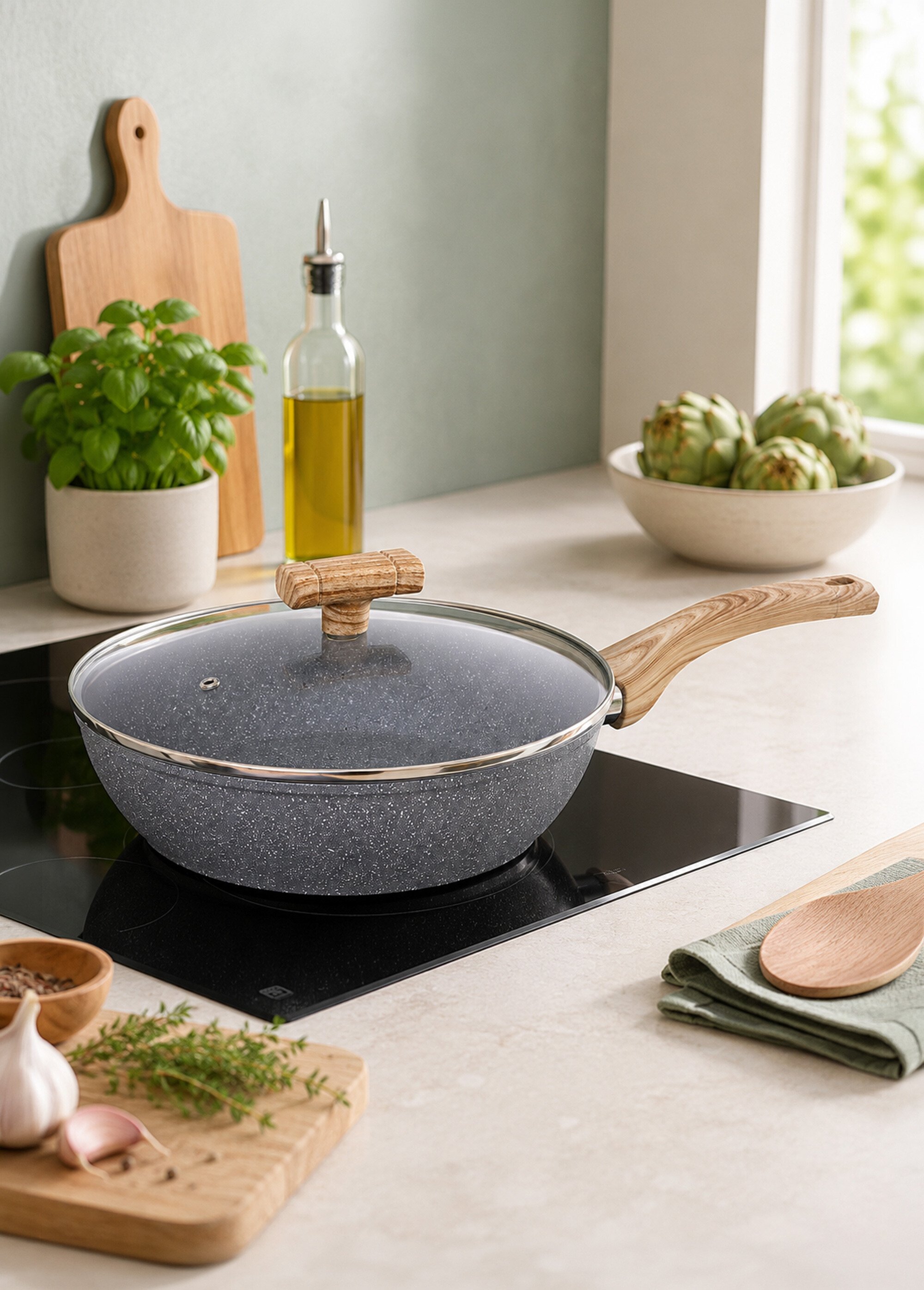 Sauteuse 28cm aluminium forgé anti adhérent Noir JJA-111011A SI1