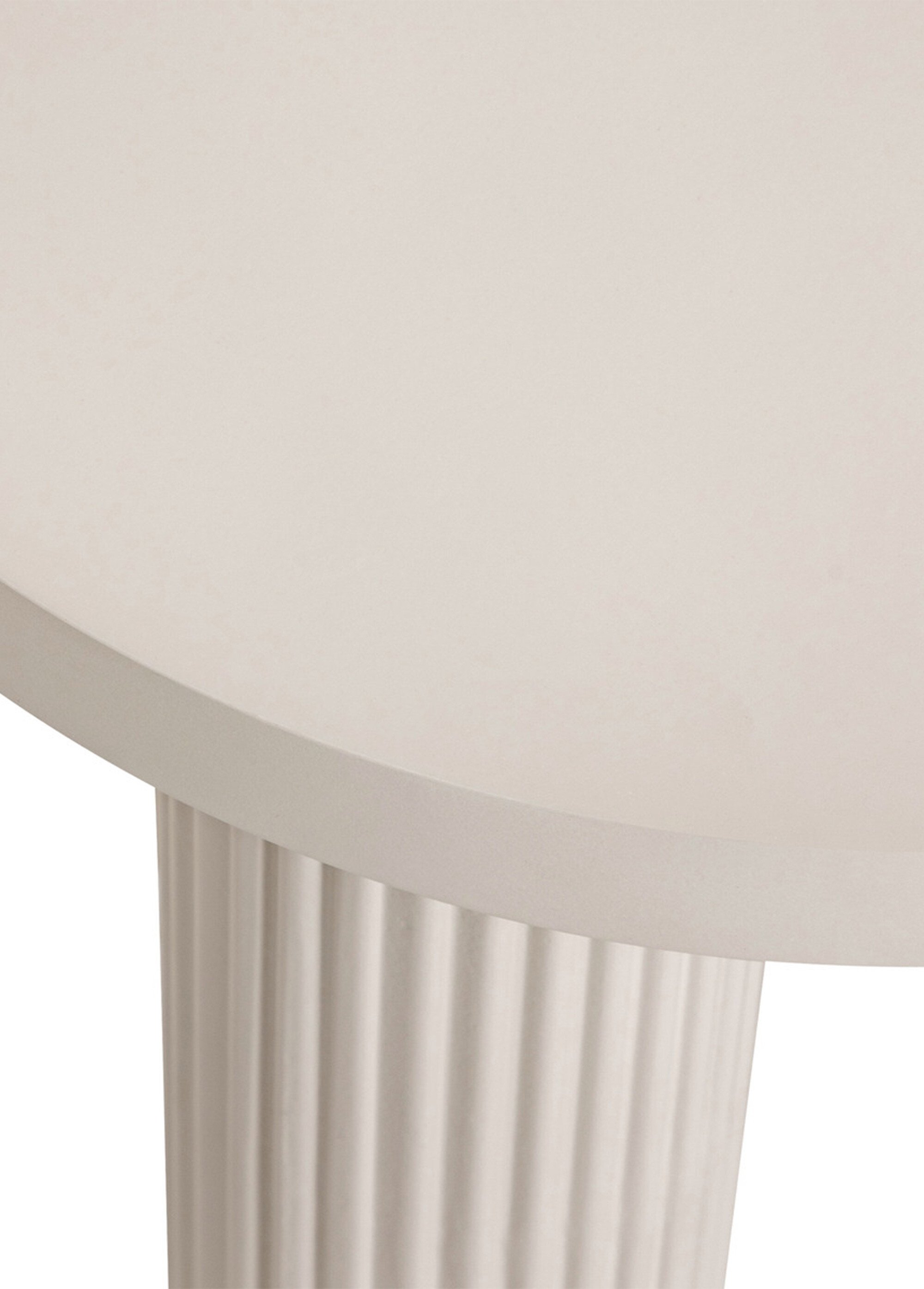 Table d'appoint ronde avec pieds striés BEIGE JJA-197897A DE1