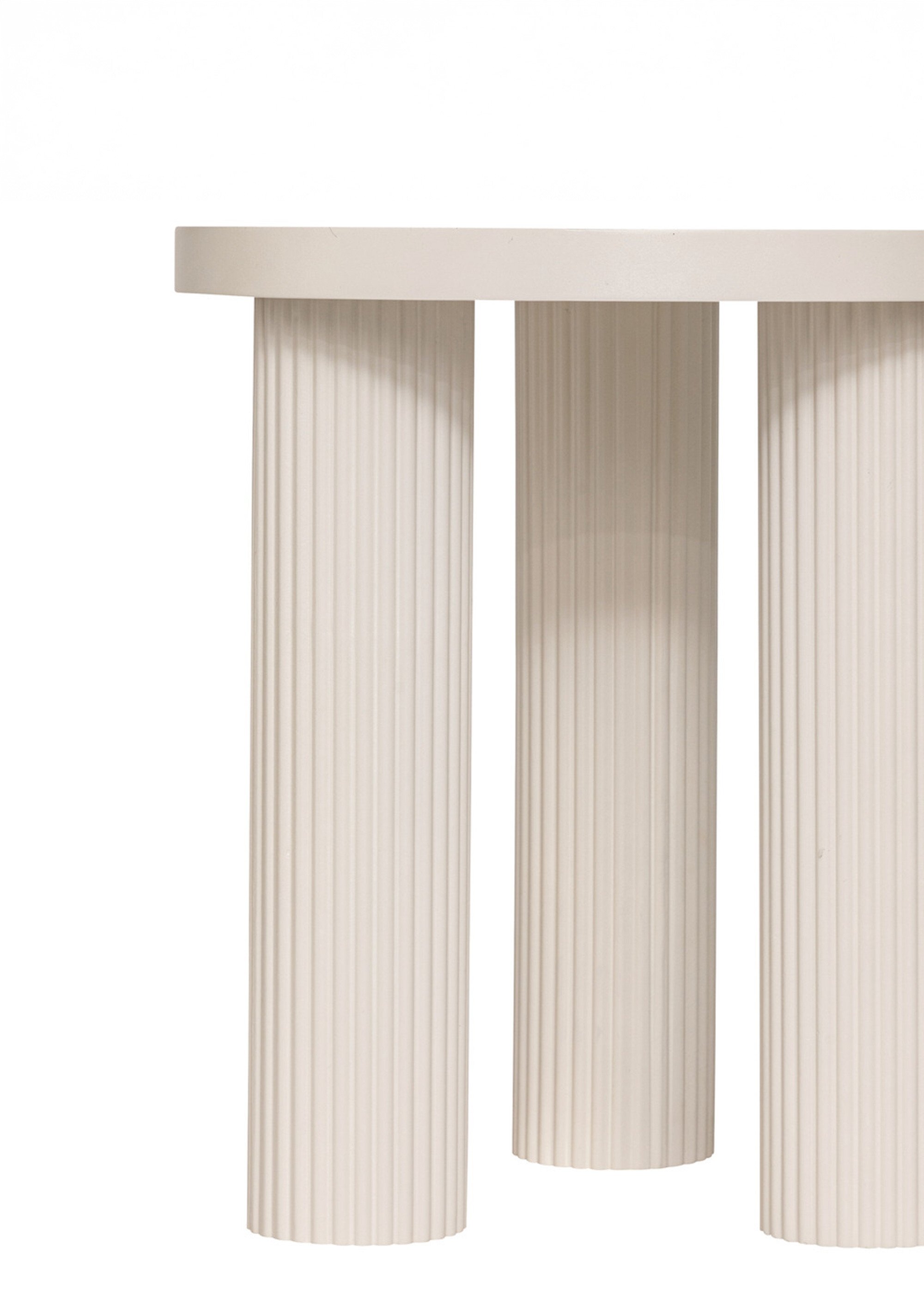 Table d'appoint ronde avec pieds striés BEIGE JJA-197897A DE2