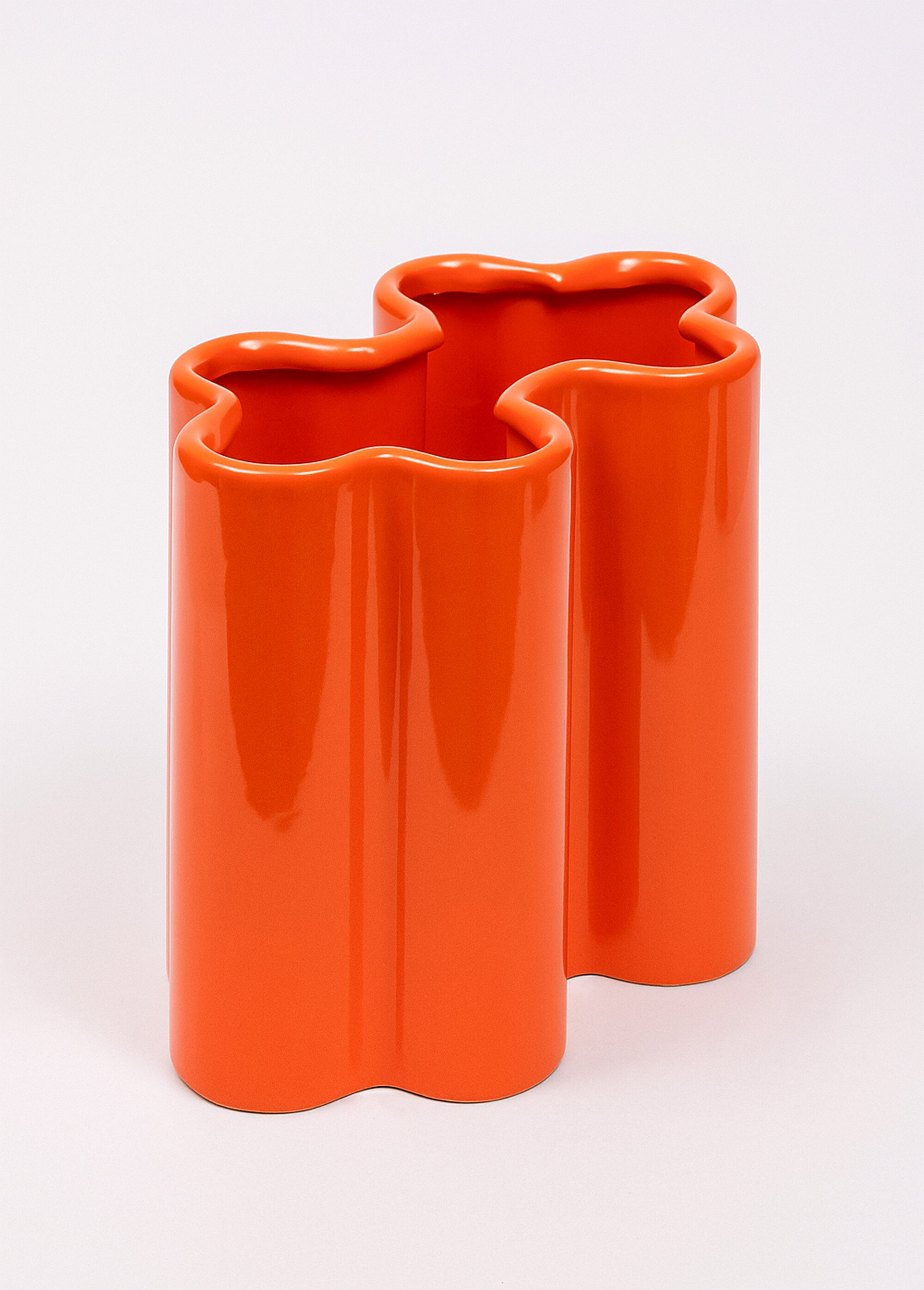 Vase déco en céramique, forme puzzle Orange JJA-210199 FA1
