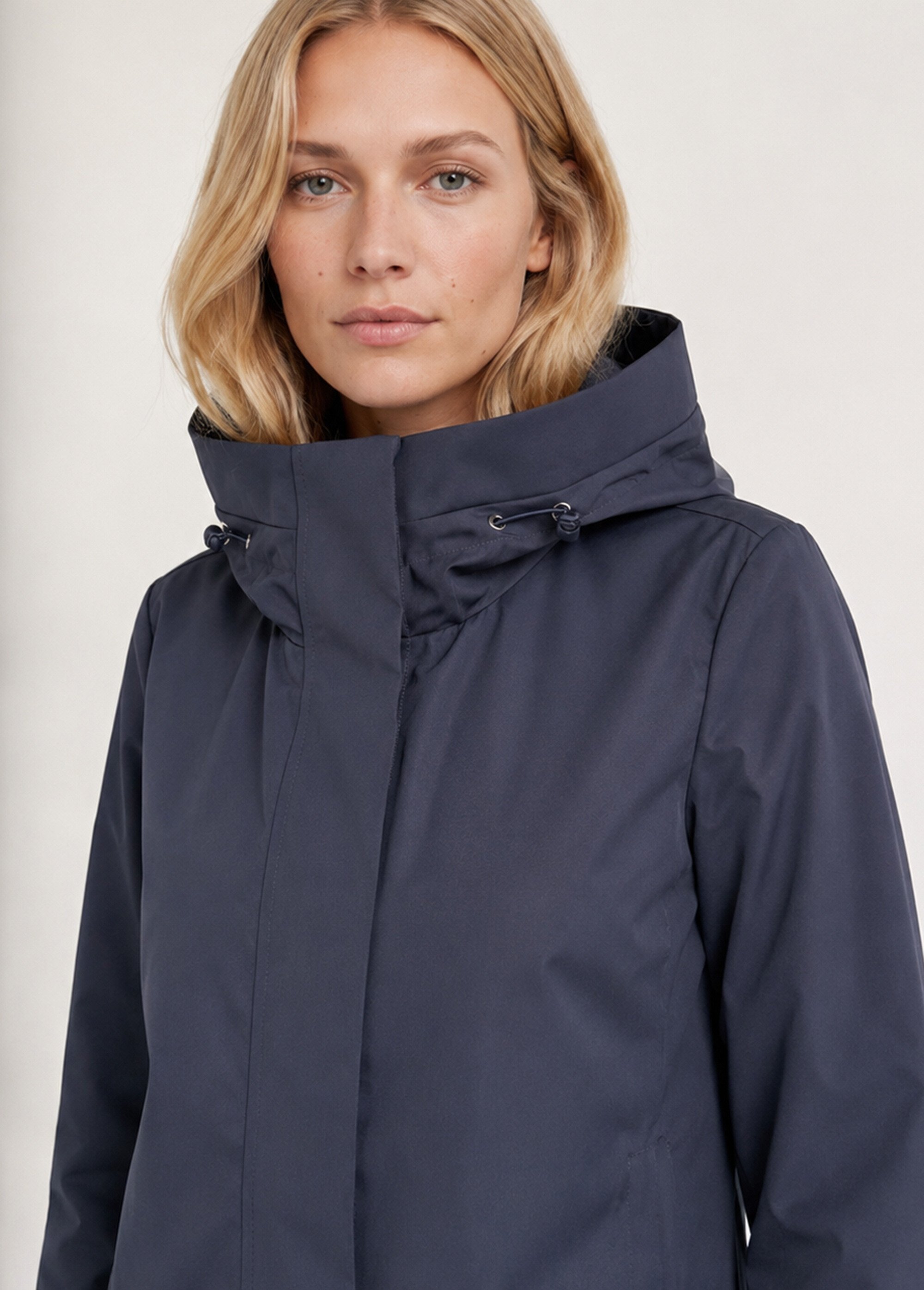 Veste coupe vent imperméable col montant Femme Bleu LJ-6104 DE1