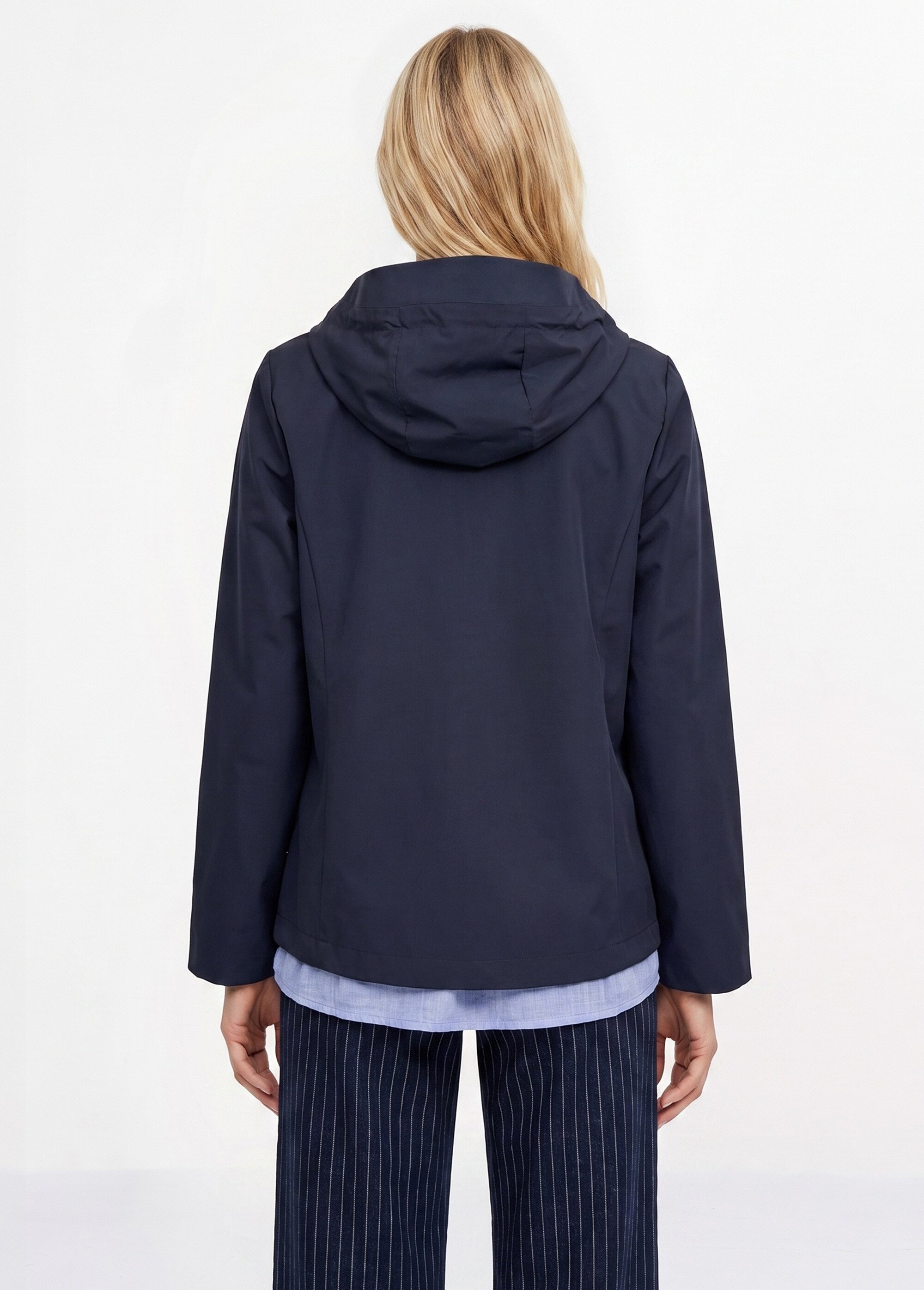 Veste coupe vent imperméable col montant Femme Bleu LJ-6104 DO1
