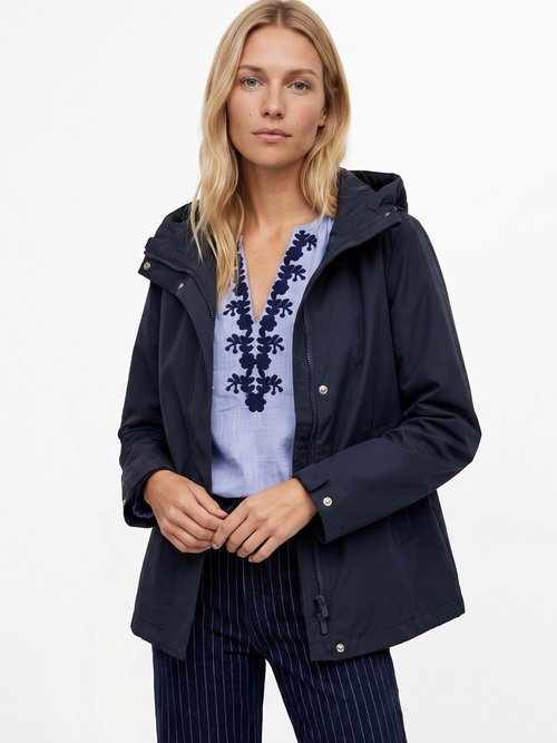 Veste coupe vent imperméable col montant Femme Bleu LJ-6104 FA1