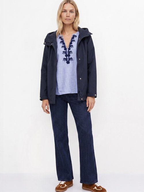 Veste coupe vent imperméable col montant Femme Bleu LJ-6104 SI1