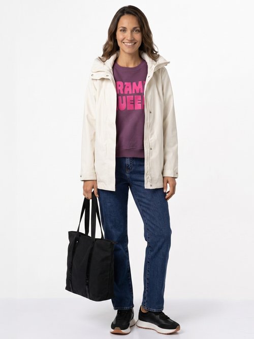 Veste coupe vent imperméable col montant Femme Beige LJ-6104 SI1