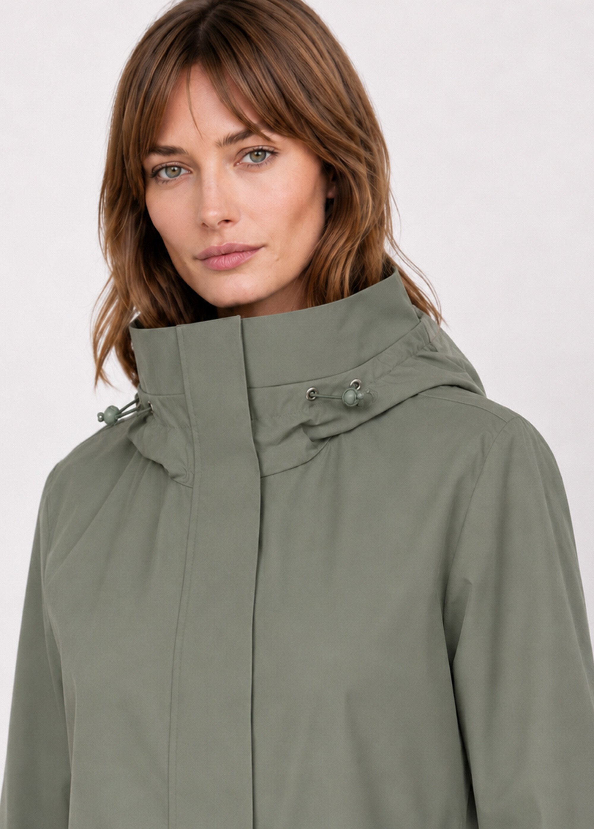 Veste coupe vent imperméable col montant Femme Vert LJ-6104 DE1