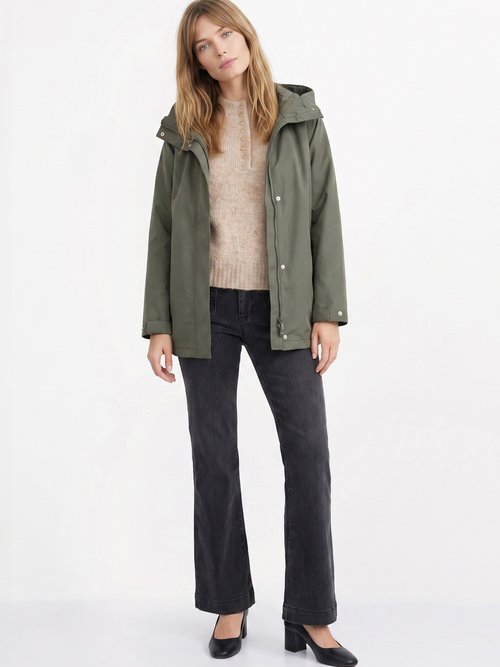 Veste coupe vent imperméable col montant Femme Vert LJ-6104 SI1