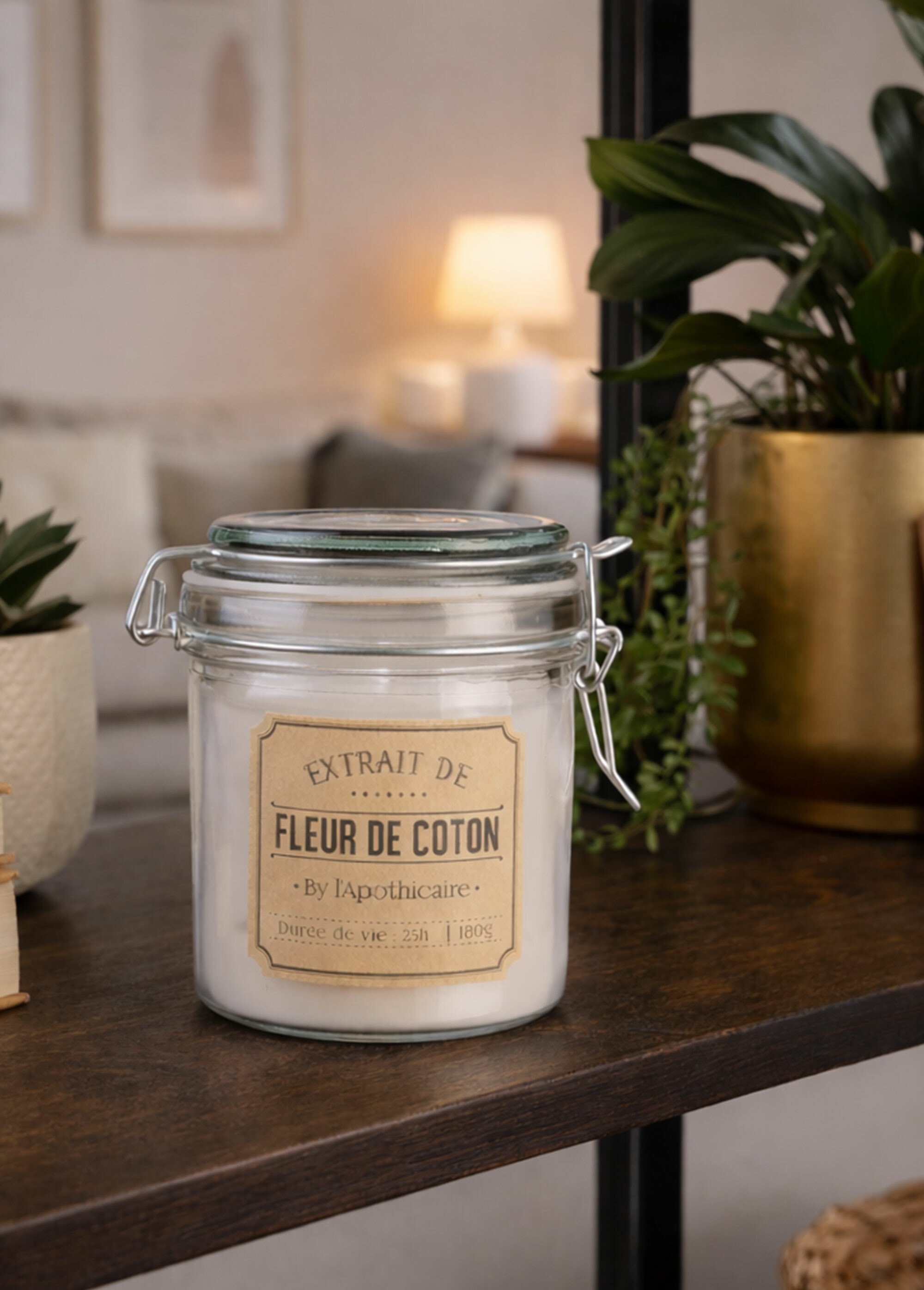 Bougie parfumée bocal verre teinté Blanc CMP-BO5171 SI1