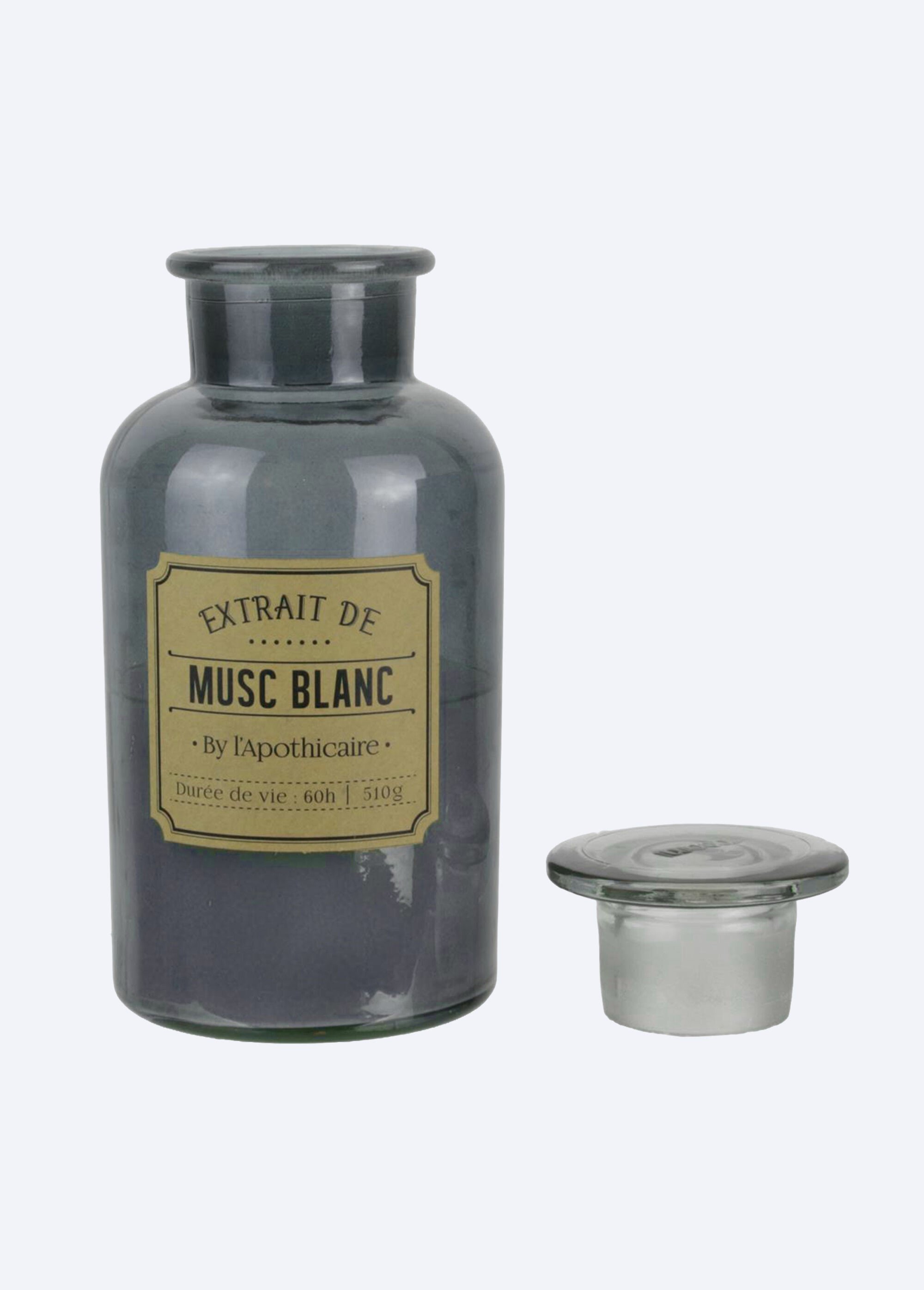 Bougie verre teinté rétro parfumée, 21cm Bleu CMP-BO5168 DE1